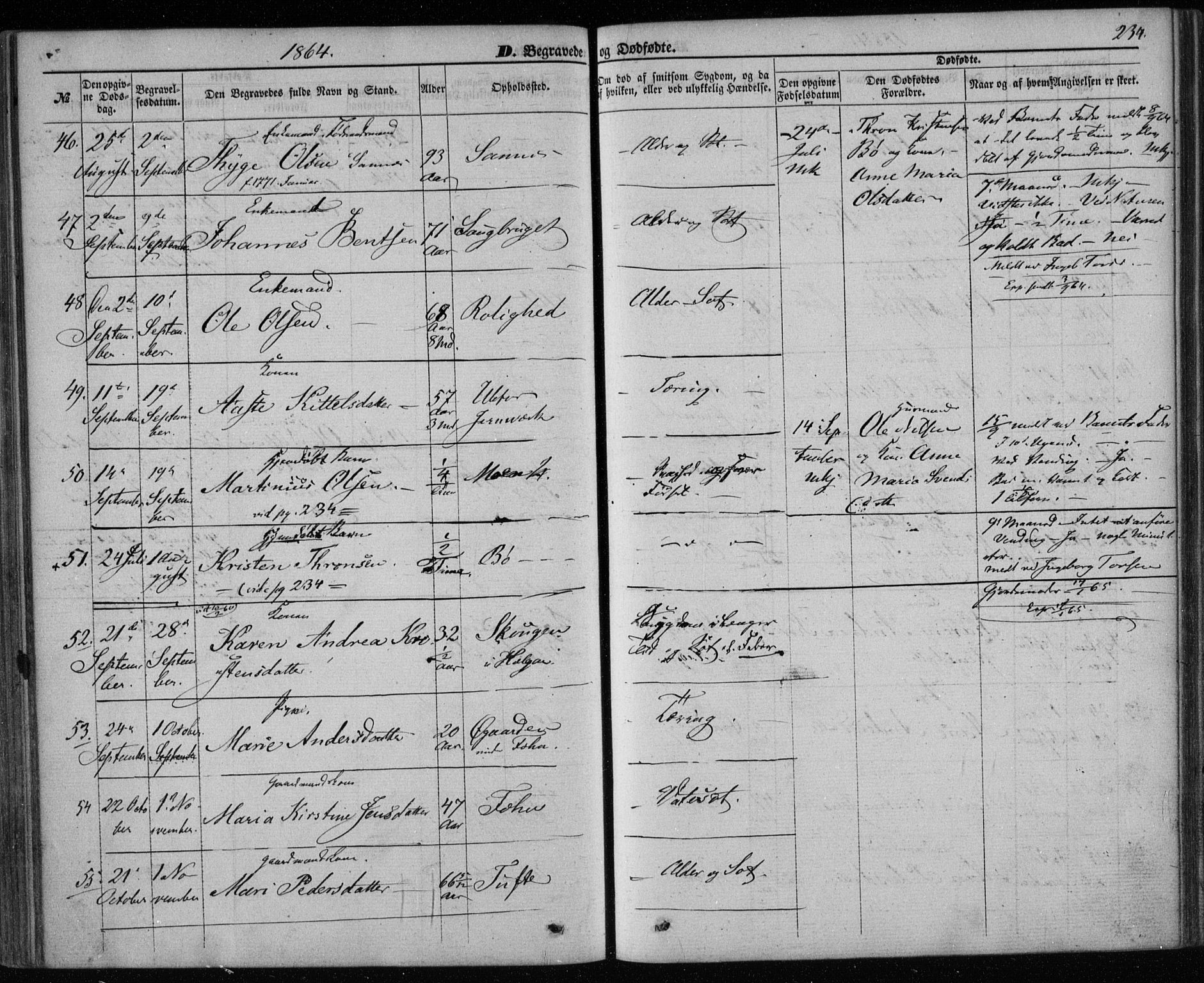 Holla kirkebøker, AV/SAKO-A-272/F/Fa/L0006: Parish register (official) no. 6, 1861-1869, p. 234