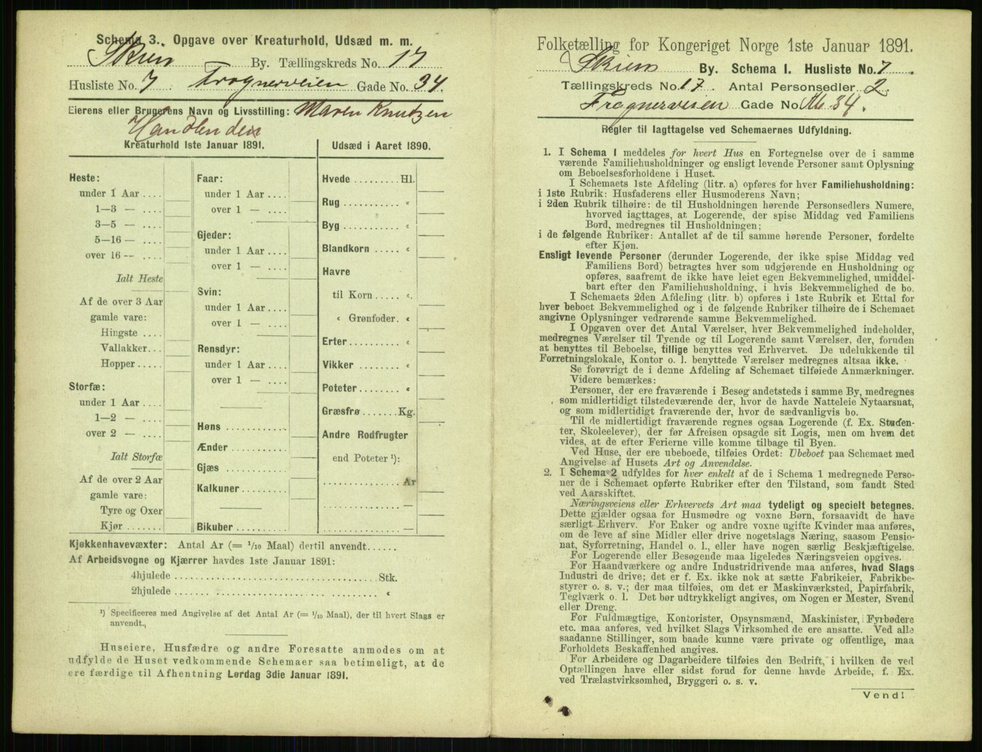 RA, 1891 census for 0806 Skien, 1891, p. 682