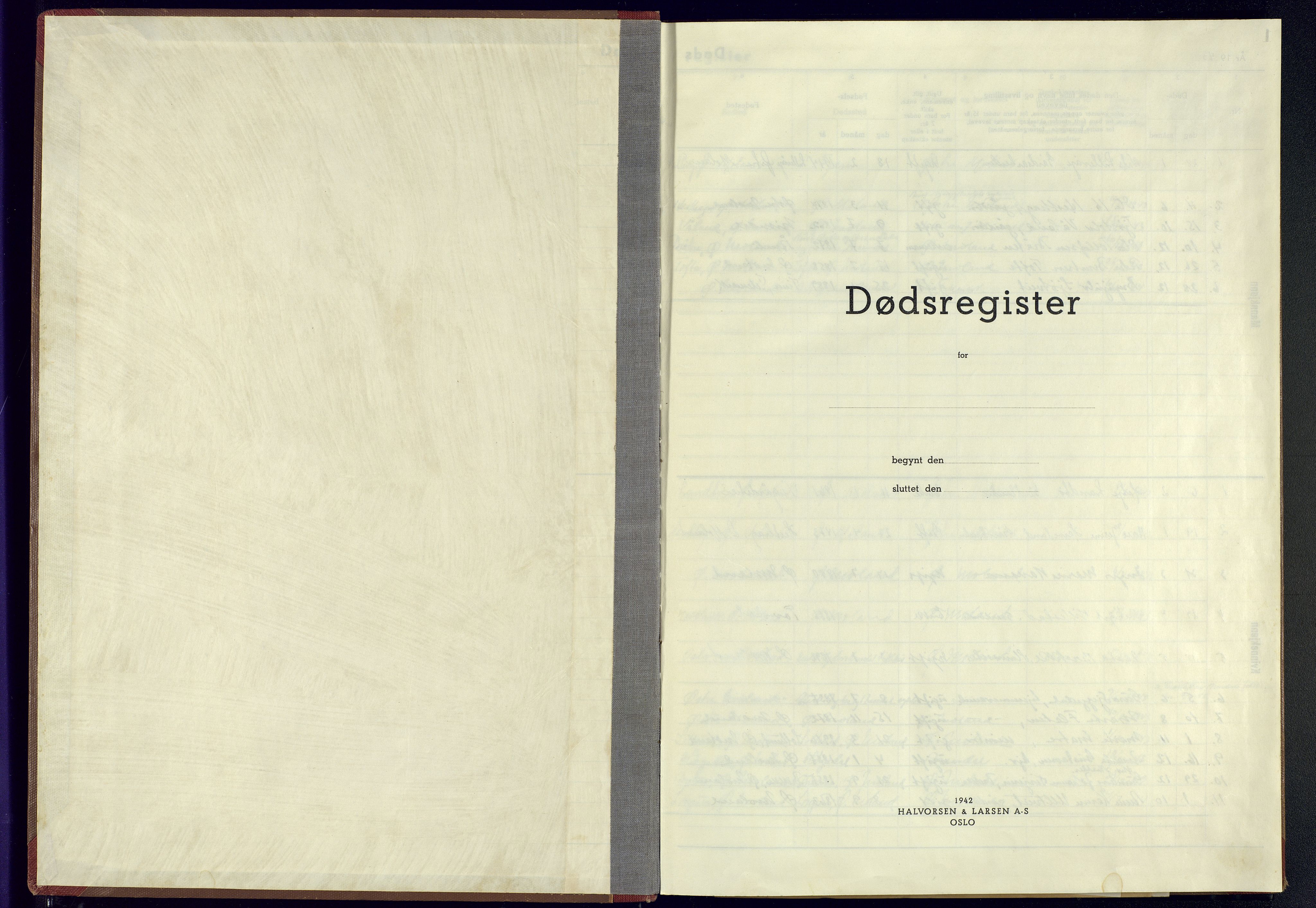 Austre Moland sokneprestkontor, SAK/1111-0001/J/Jb/L0006: A-VI-22 - Dødsfallsregister Austre Moland, 1943-1945
