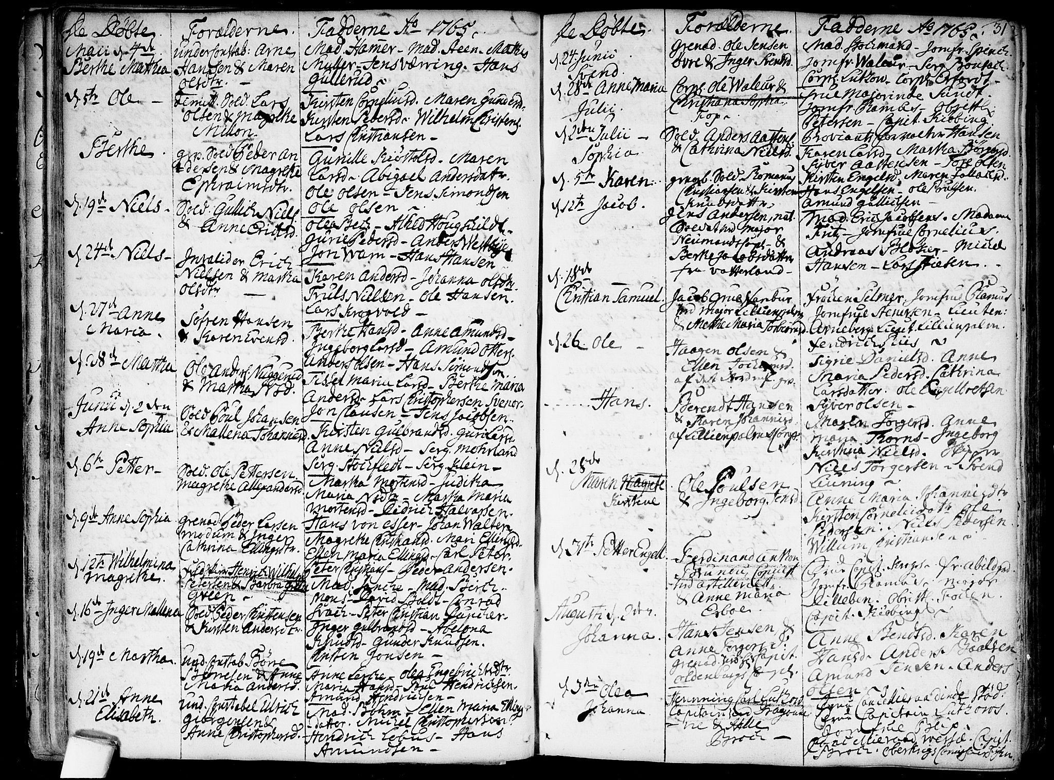 Garnisonsmenigheten Kirkebøker, SAO/A-10846/F/Fa/L0002: Parish register (official) no. 2, 1757-1776, p. 31