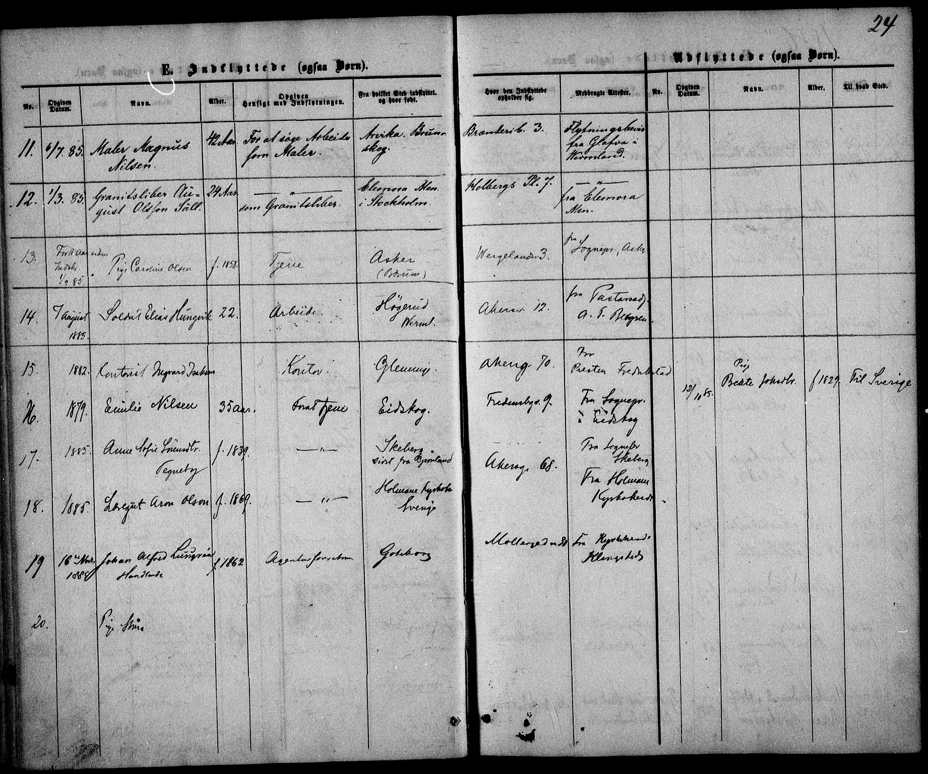 Trefoldighet prestekontor Kirkebøker, SAO/A-10882/F/Fe/L0001: Parish register (official) no. V 1, 1858-1887, p. 24