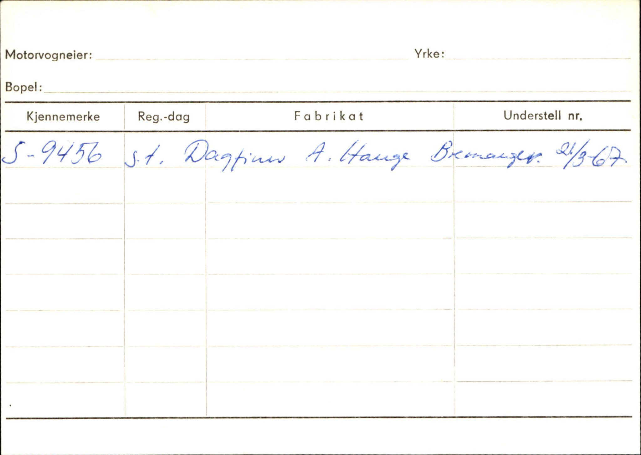 Statens vegvesen, Sogn og Fjordane vegkontor, SAB/A-5301/4/F/L0133: Eigarregister Bremanger A-Å. Gaular A-H, 1945-1975, p. 580