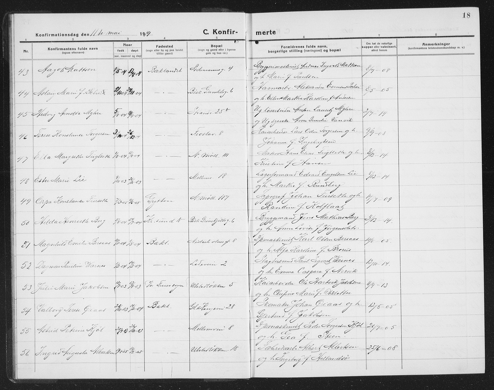 Ministerialprotokoller, klokkerbøker og fødselsregistre - Sør-Trøndelag, SAT/A-1456/605/L0258: Parish register (copy) no. 605C05, 1918-1930, p. 18