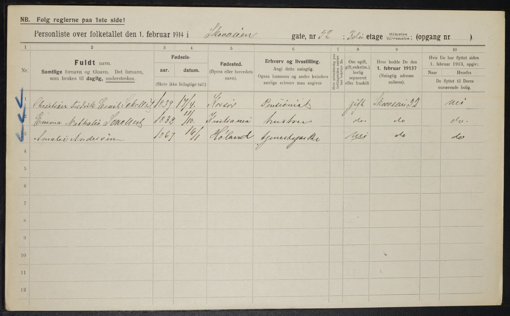 OBA, Municipal Census 1914 for Kristiania, 1914, p. 96772