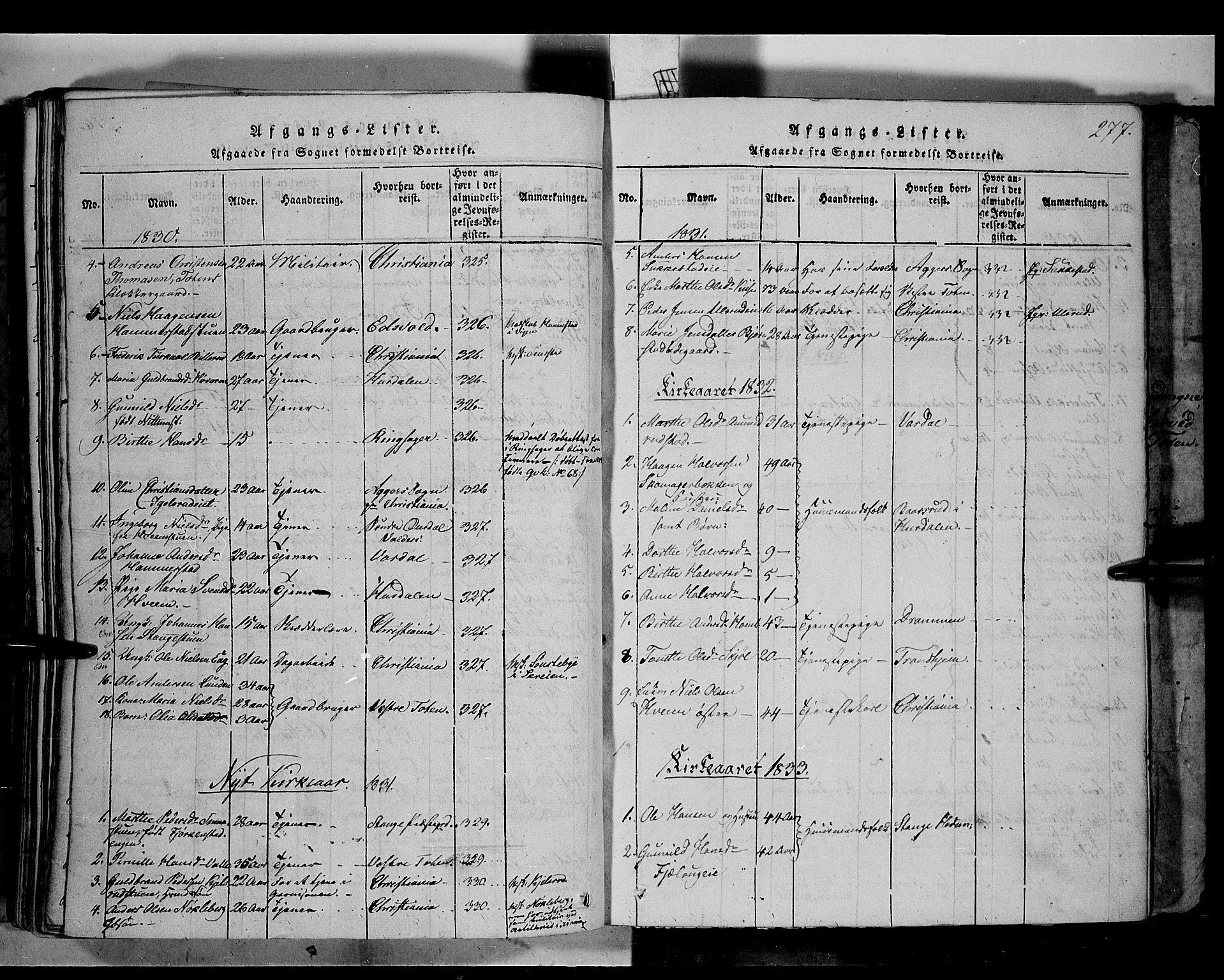 Østre Toten prestekontor, SAH/PREST-104/H/Ha/Haa/L0001: Parish register (official) no. 1, 1828-1839, p. 277