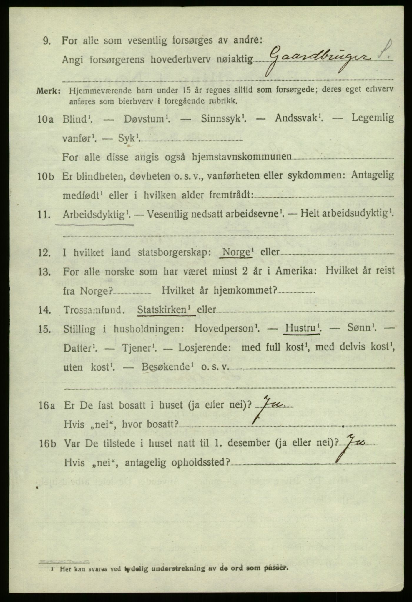 SAB, 1920 census for Nord-Vågsøy, 1920, p. 381