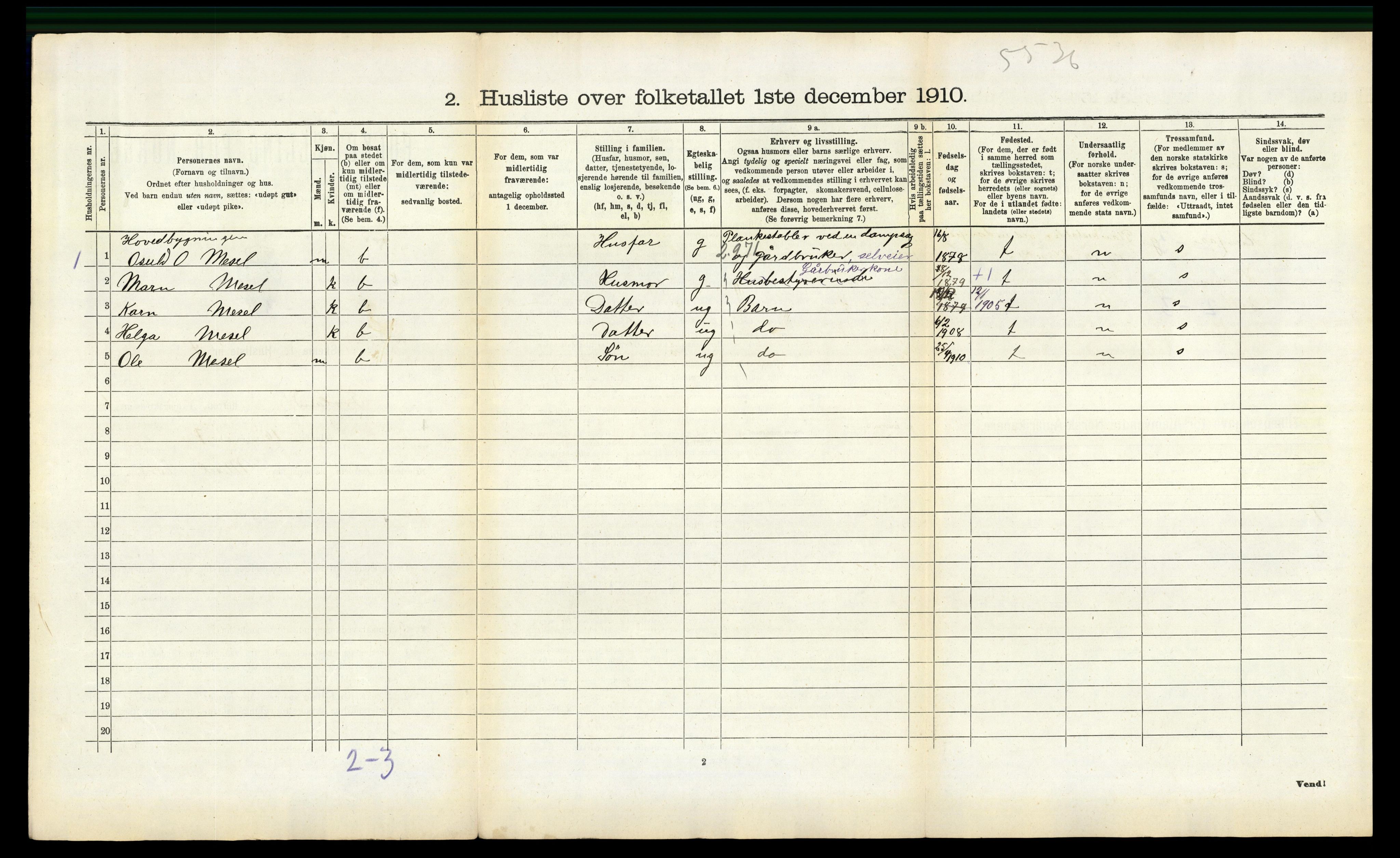 RA, 1910 census for Froland, 1910, p. 511