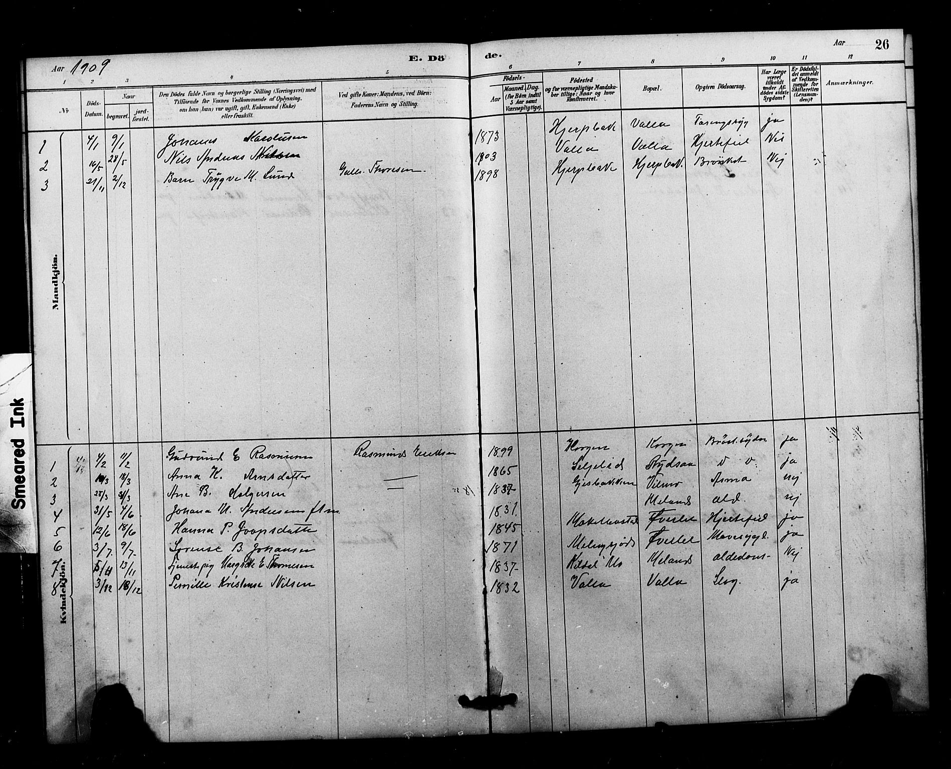 Ministerialprotokoller, klokkerbøker og fødselsregistre - Nordland, AV/SAT-A-1459/826/L0382: Parish register (copy) no. 826C02, 1879-1914, p. 26