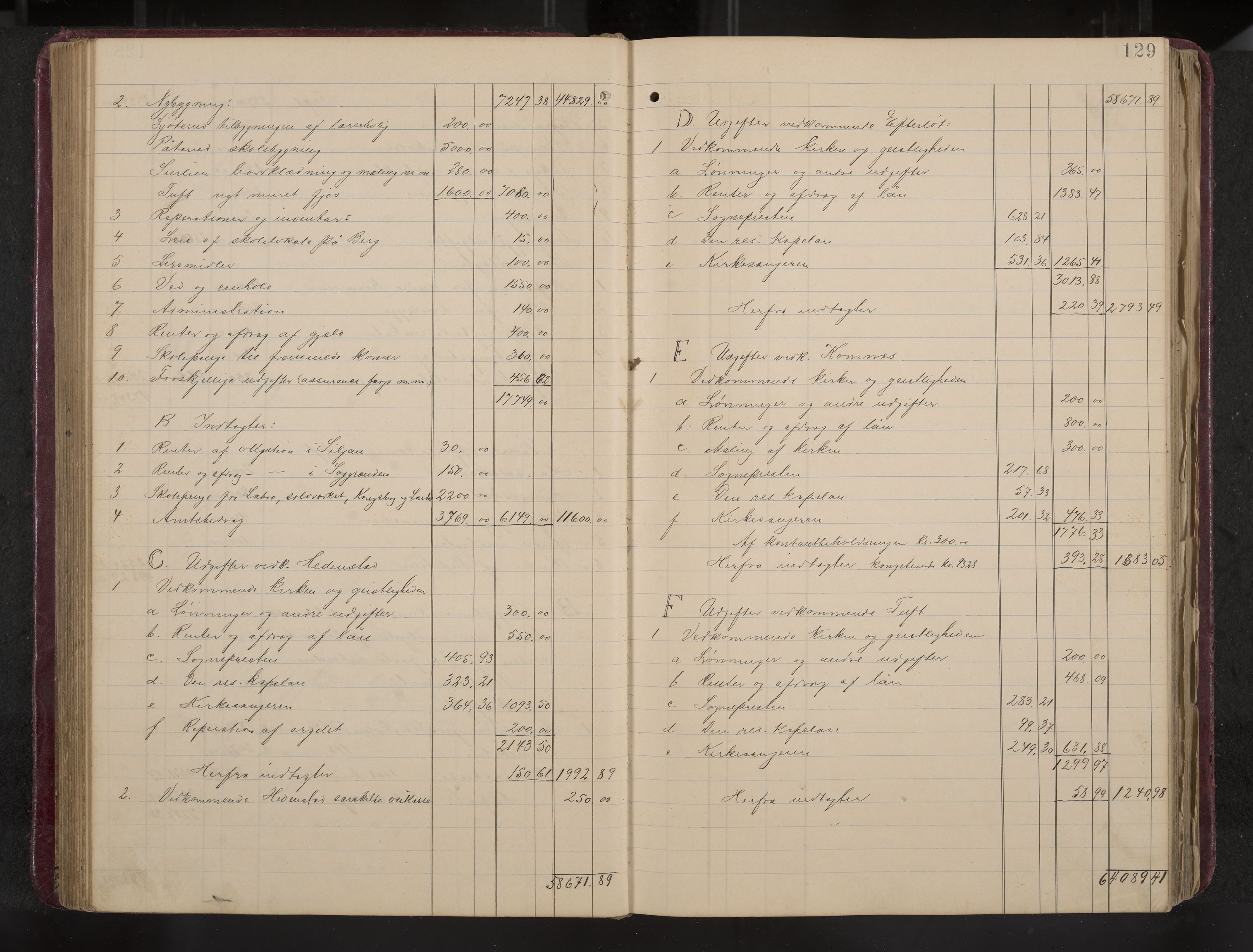 Ytre Sandsvær formannskap og sentraladministrasjon, IKAK/0629021/A/Aa/L0001: Møtebok med register, 1902-1919, p. 129