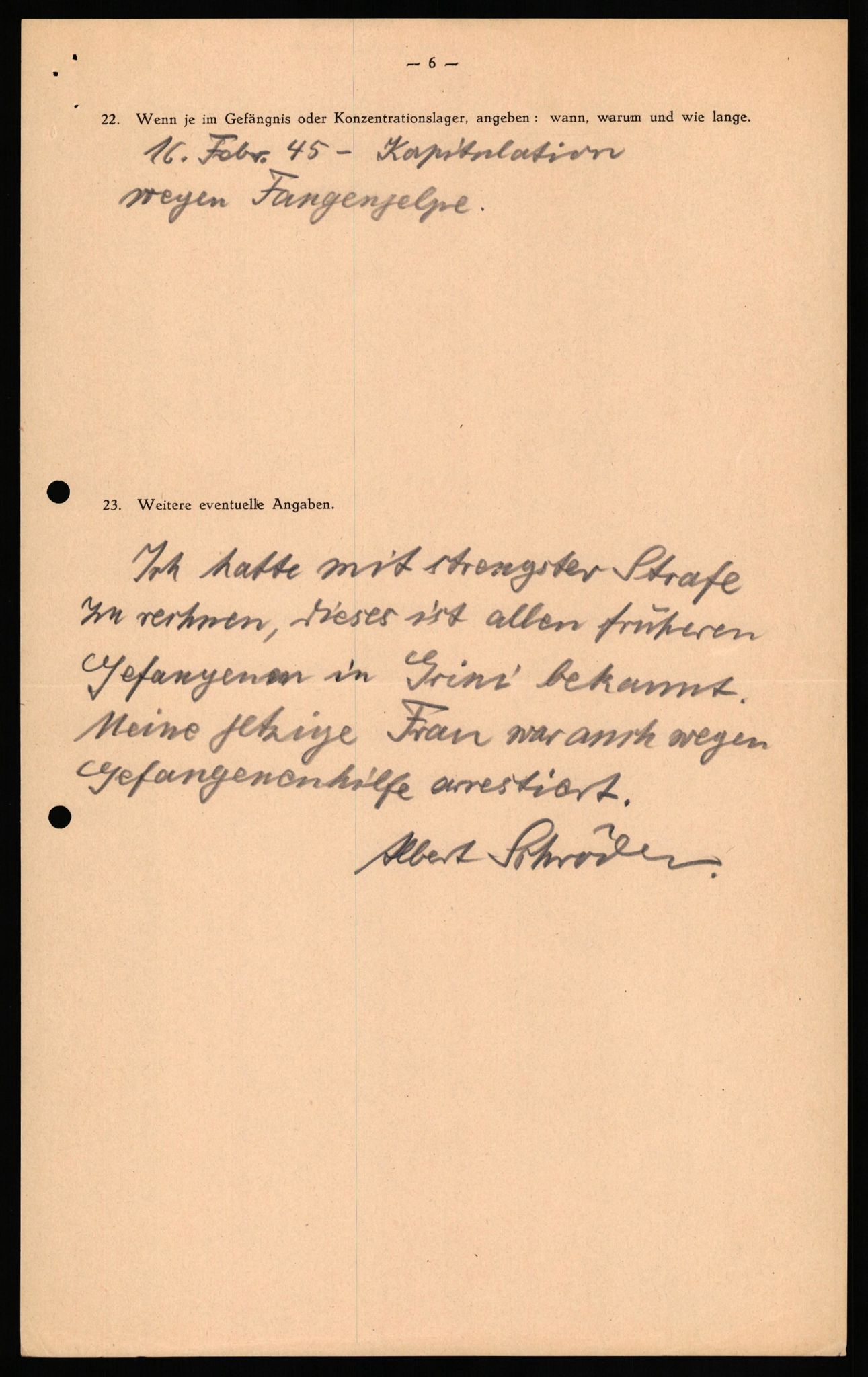 Forsvaret, Forsvarets overkommando II, AV/RA-RAFA-3915/D/Db/L0030: CI Questionaires. Tyske okkupasjonsstyrker i Norge. Tyskere., 1945-1946, p. 285