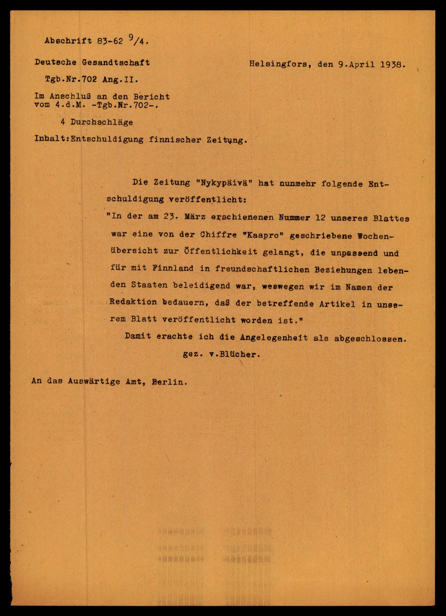 Forsvarets Overkommando. 2 kontor. Arkiv 11.4. Spredte tyske arkivsaker, AV/RA-RAFA-7031/D/Dar/Darc/L0021: FO.II. Tyske konsulater, 1929-1940, p. 611