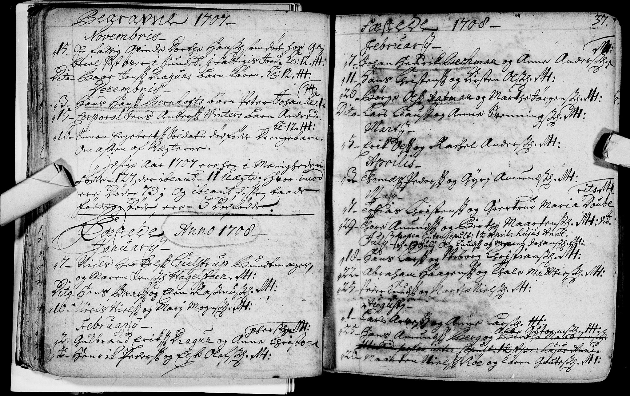 Bragernes kirkebøker, SAKO/A-6/F/Fa/L0003: Parish register (official) no. I 3, 1706-1734, p. 37