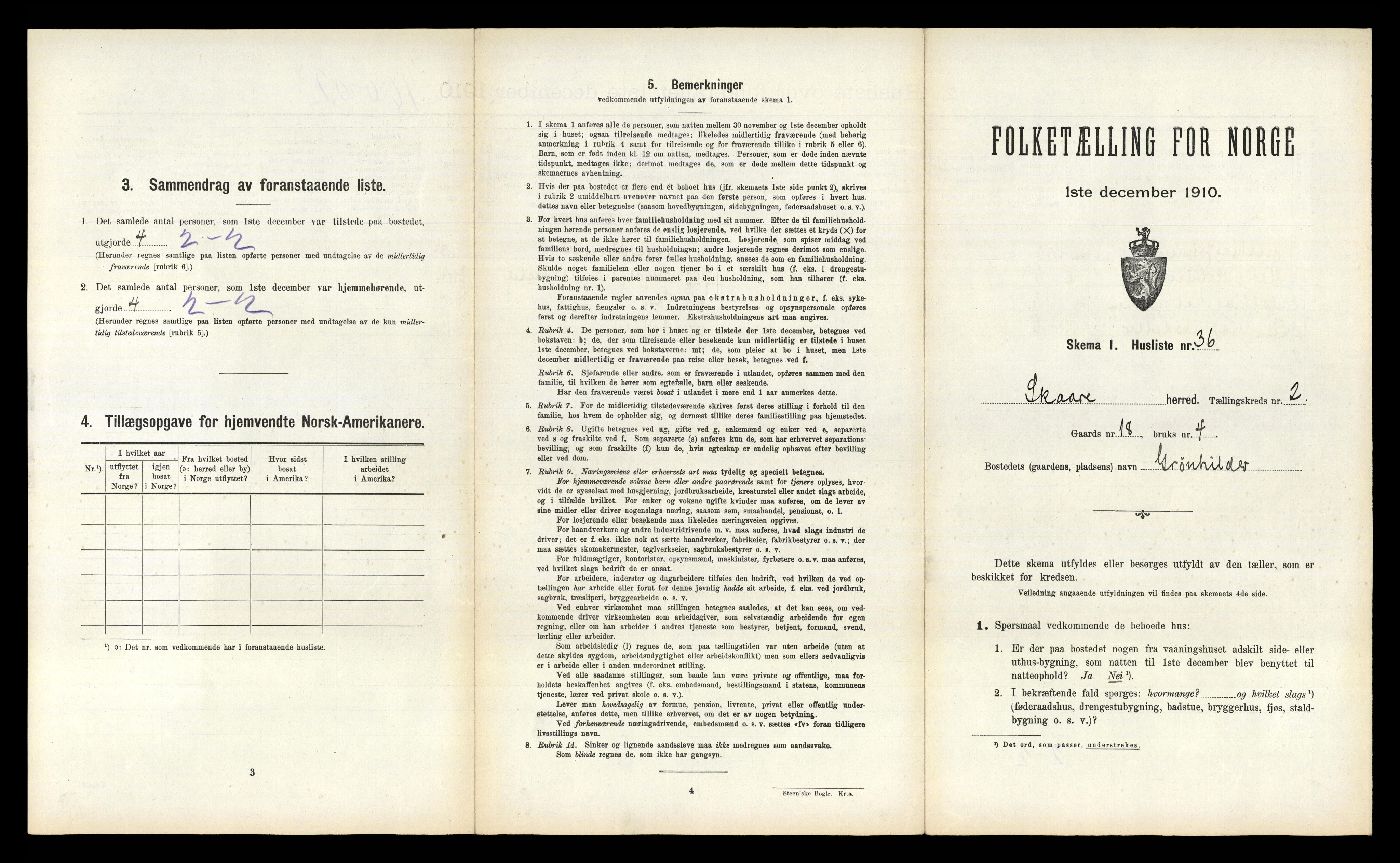 RA, 1910 census for Skåre, 1910, p. 158