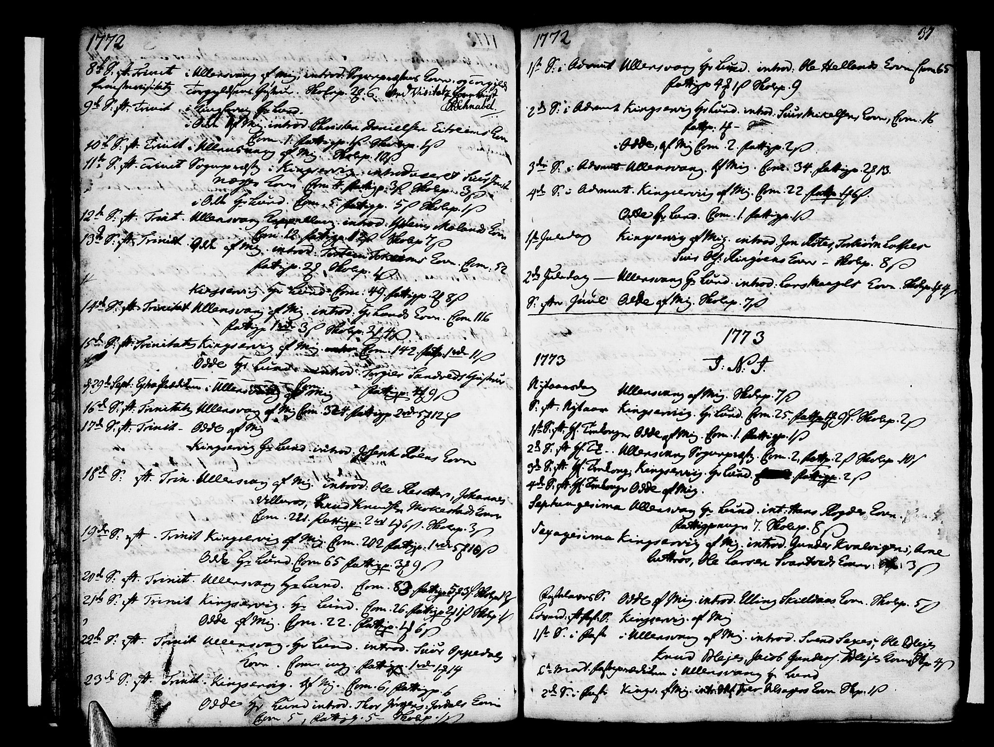 Ullensvang sokneprestembete, AV/SAB-A-78701/H/Haa: Parish register (official) no. A 6 /1, 1758-1788, p. 37