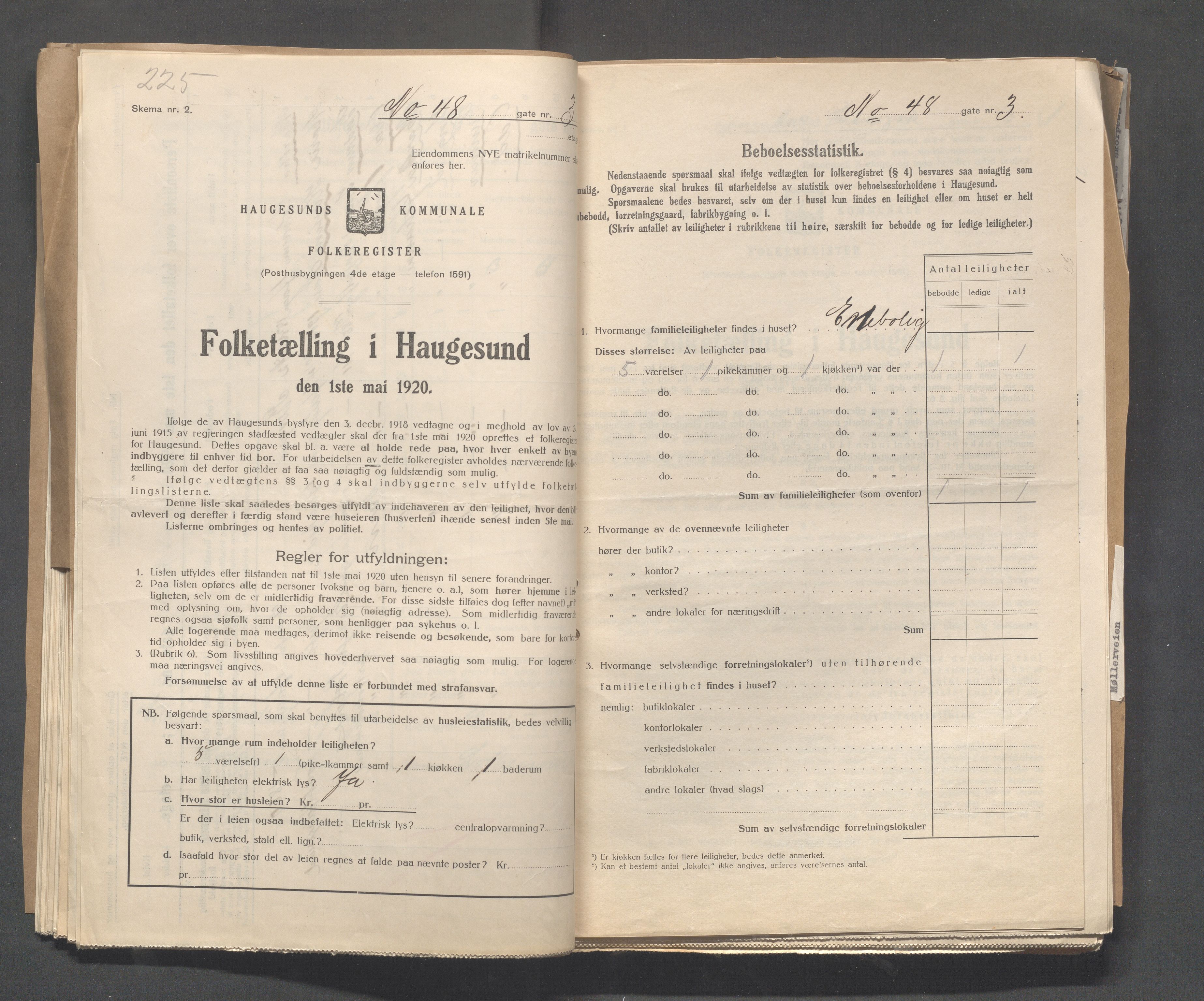 IKAR, Local census 1.5.1920 for Haugesund, 1920, p. 2882