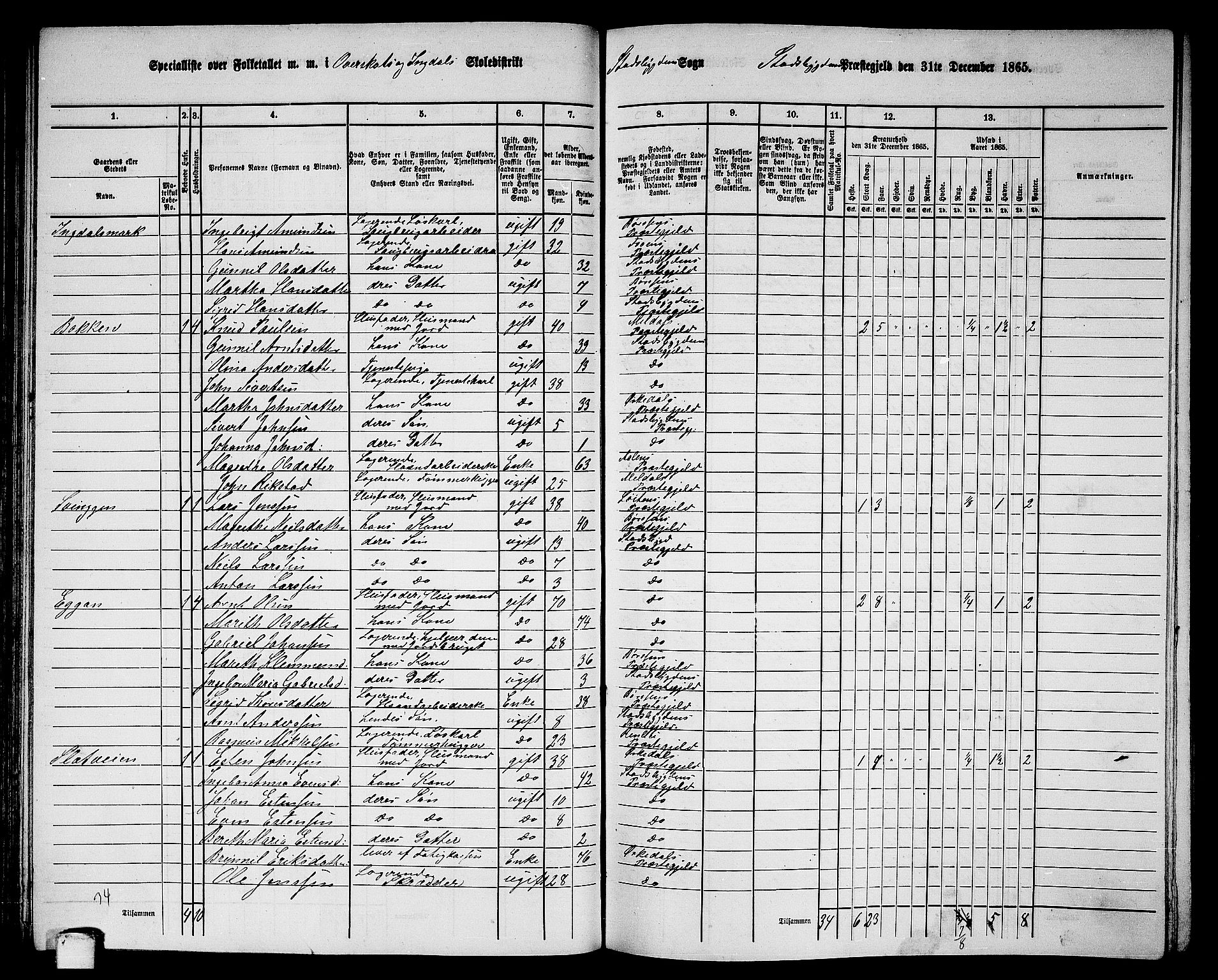 RA, 1865 census for Stadsbygd, 1865, p. 69