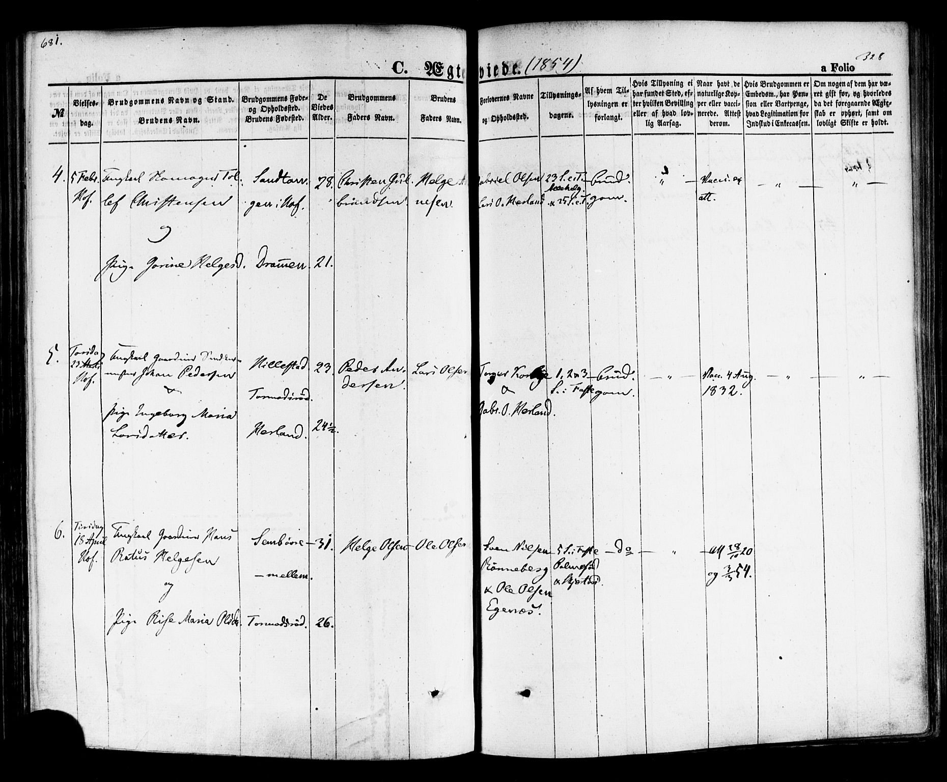 Hof kirkebøker, AV/SAKO-A-64/F/Fa/L0006: Parish register (official) no. I 6, 1851-1877, p. 328