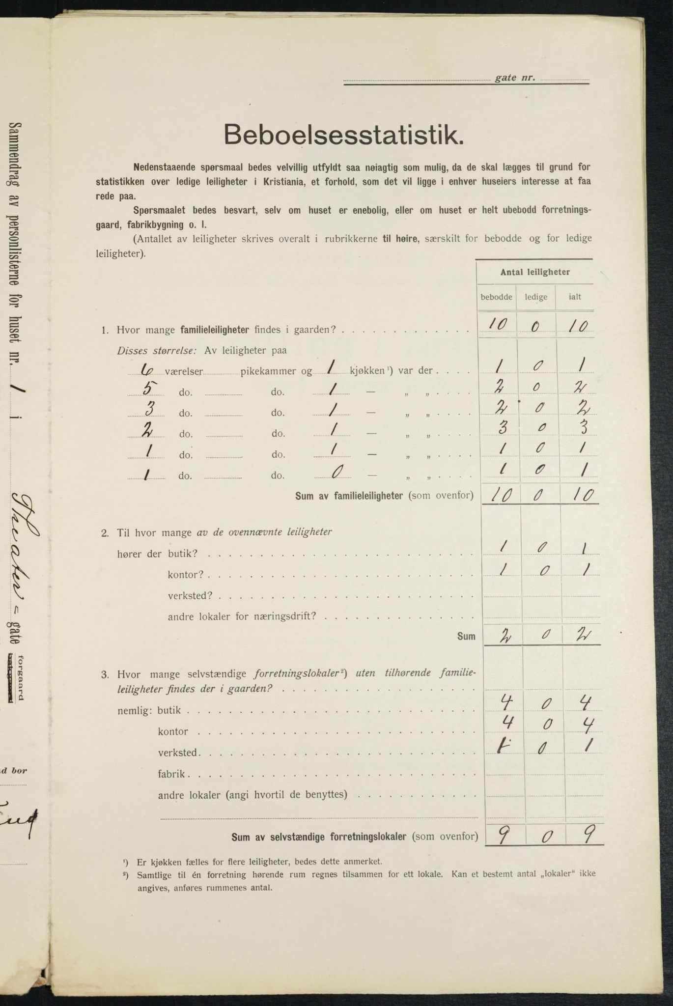 OBA, Municipal Census 1913 for Kristiania, 1913, p. 107086