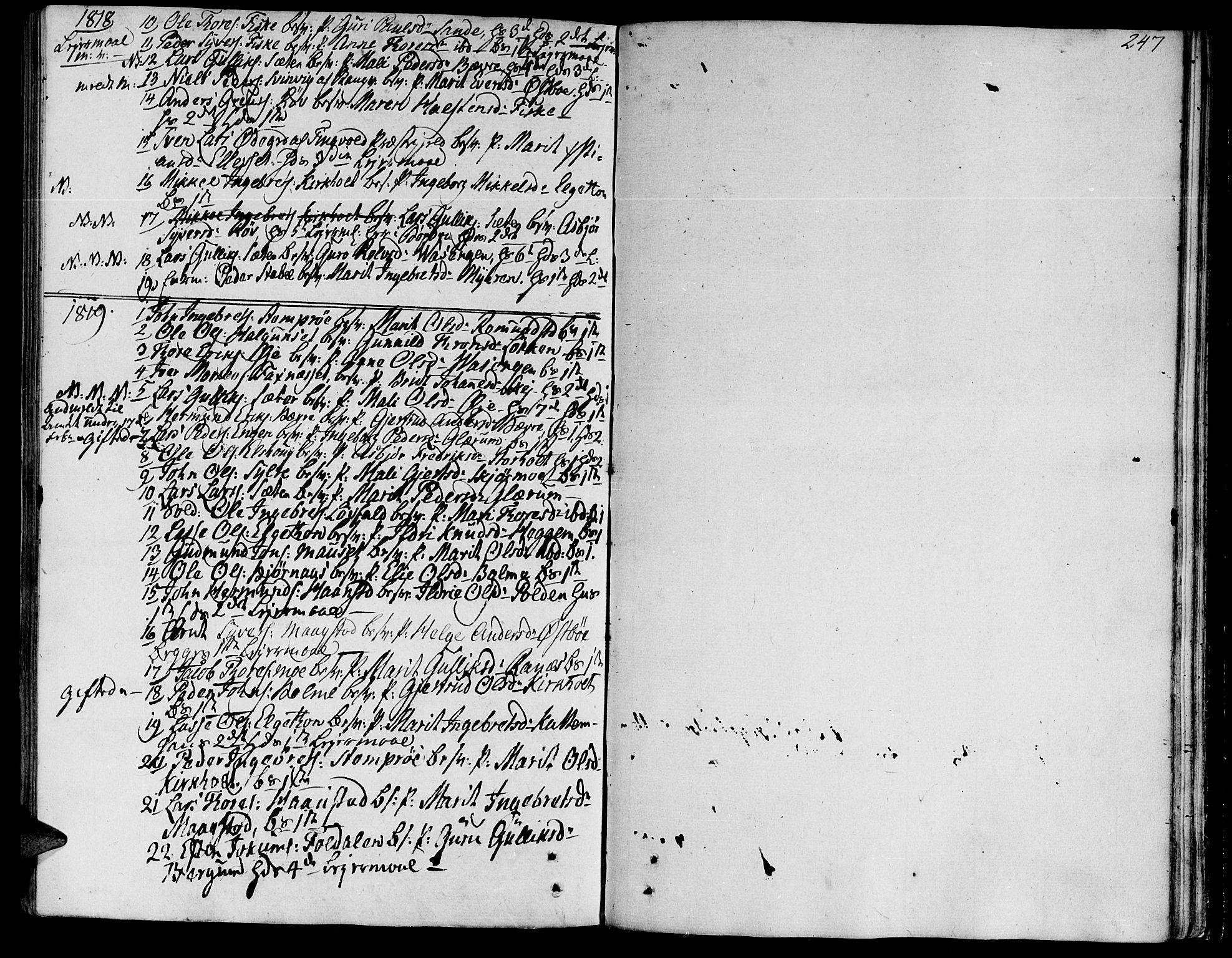 Ministerialprotokoller, klokkerbøker og fødselsregistre - Møre og Romsdal, AV/SAT-A-1454/595/L1040: Parish register (official) no. 595A02, 1797-1819, p. 247