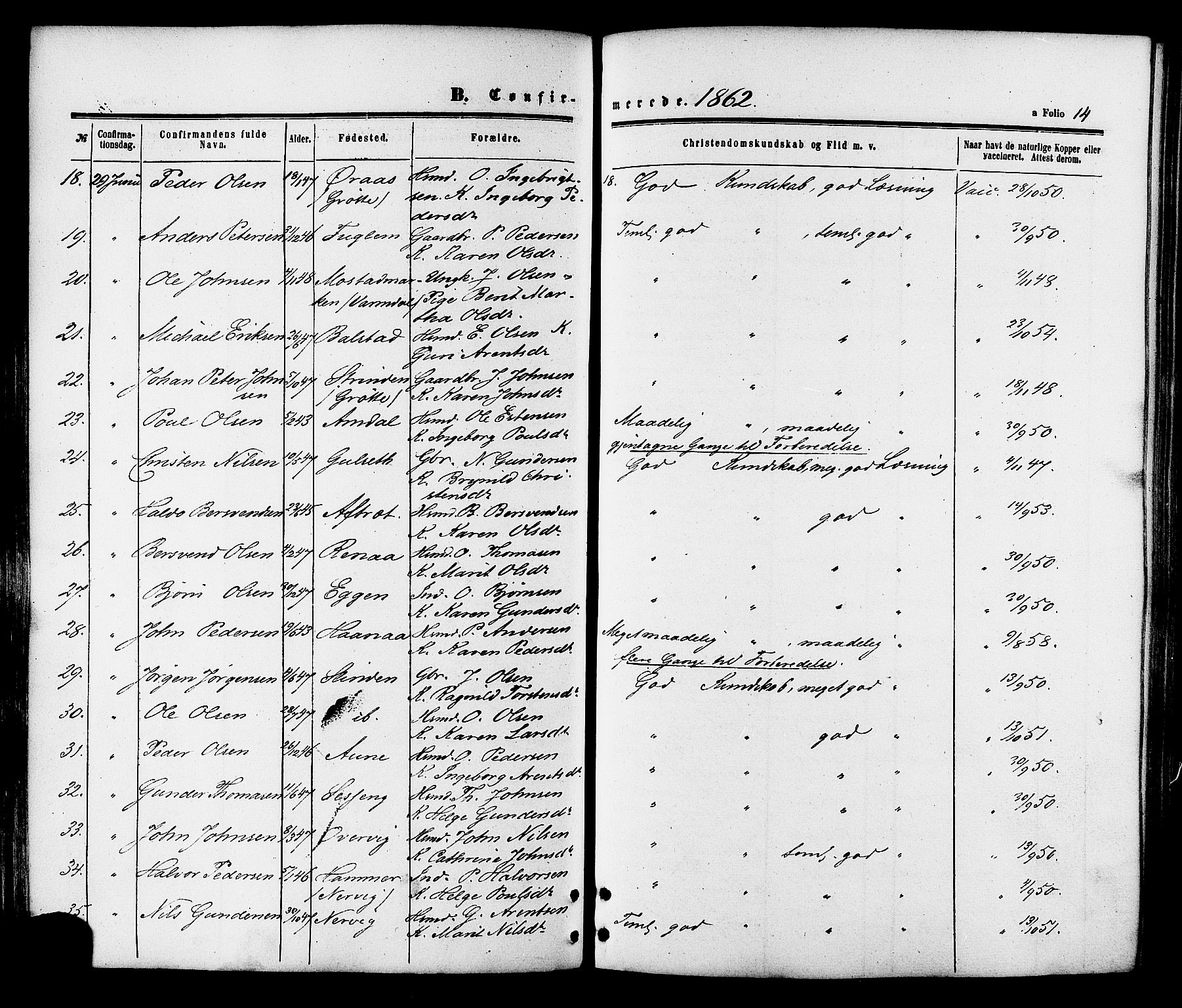 Ministerialprotokoller, klokkerbøker og fødselsregistre - Sør-Trøndelag, SAT/A-1456/695/L1147: Parish register (official) no. 695A07, 1860-1877, p. 14
