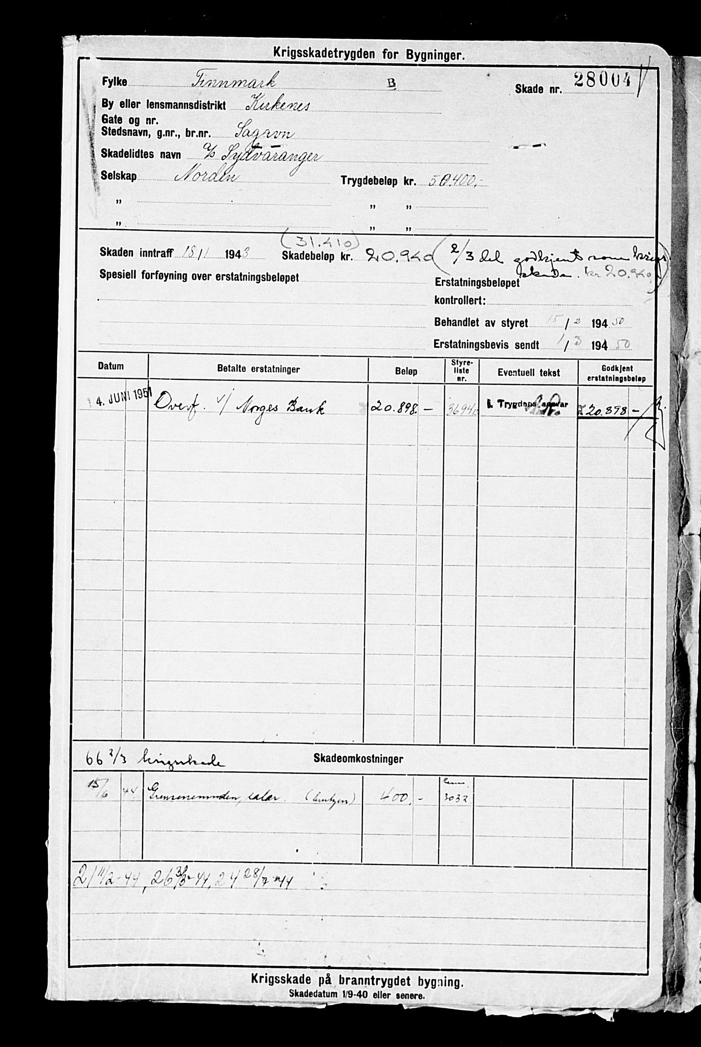 Krigsskadetrygdene for bygninger og løsøre, AV/RA-S-1548/V/L0014: --, 1940-1945, p. 56