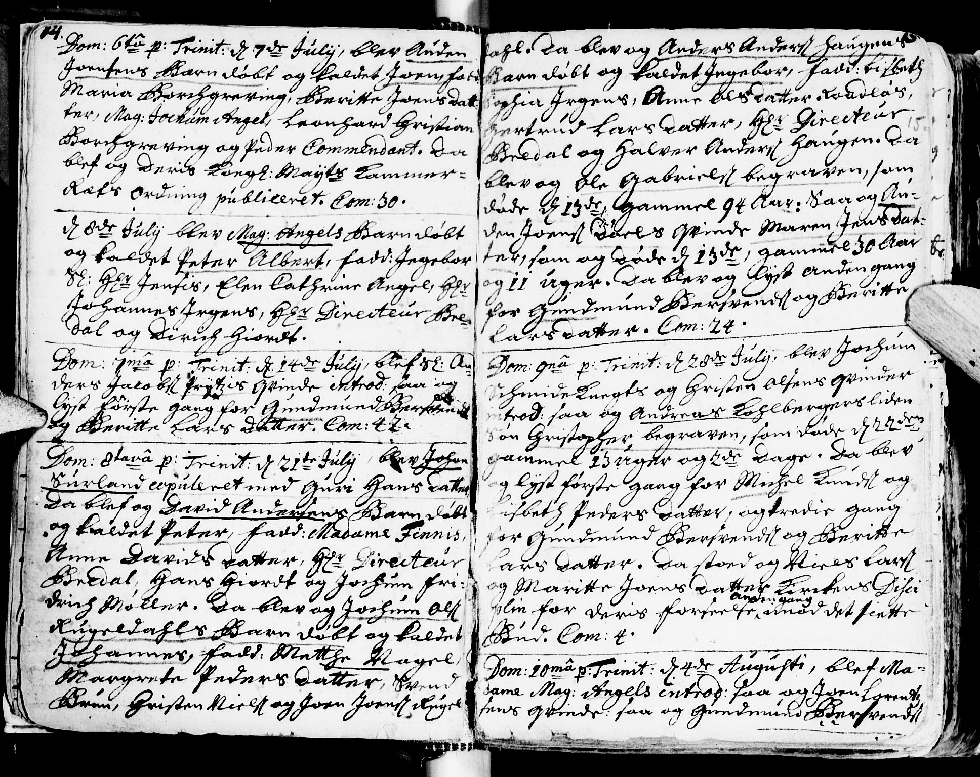 Ministerialprotokoller, klokkerbøker og fødselsregistre - Sør-Trøndelag, SAT/A-1456/681/L0924: Parish register (official) no. 681A02, 1720-1731, p. 14-15