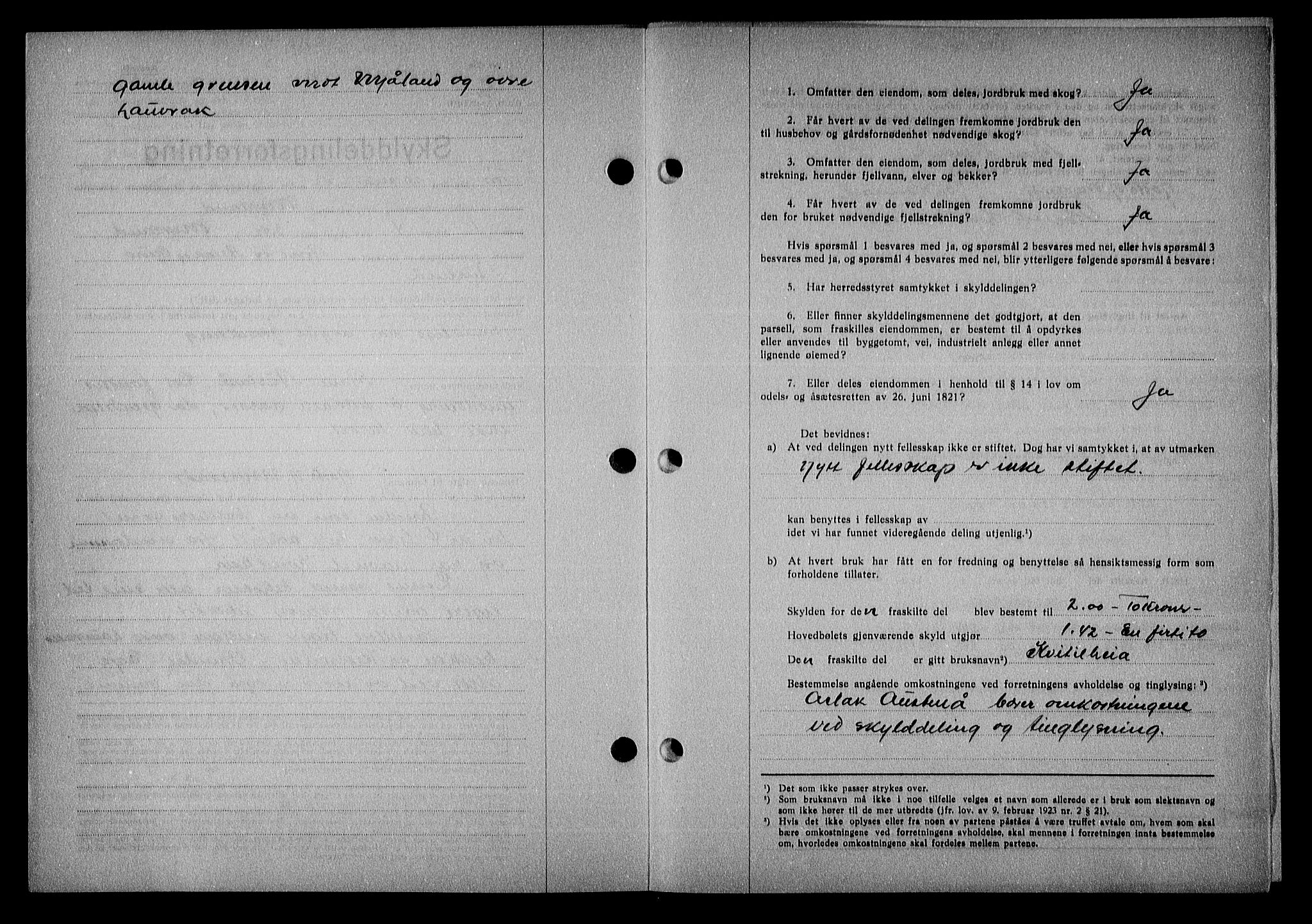 Nedenes sorenskriveri, AV/SAK-1221-0006/G/Gb/Gba/L0050: Mortgage book no. A-IV, 1942-1943, Diary no: : 454/1943