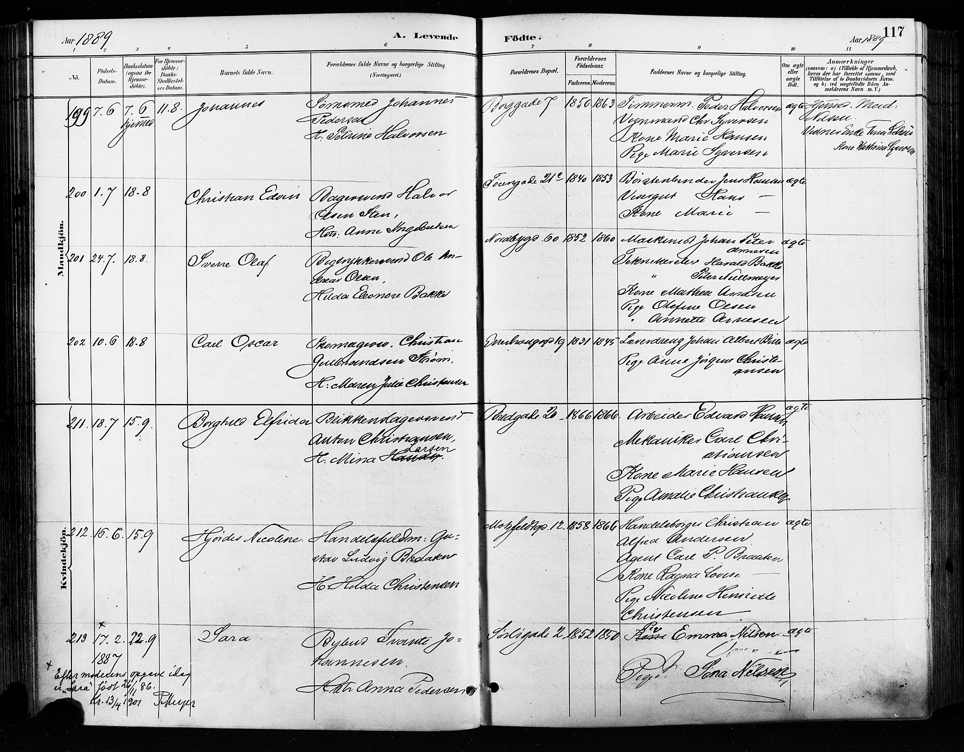Grønland prestekontor Kirkebøker, SAO/A-10848/F/Fa/L0009: Parish register (official) no. 9, 1888-1893, p. 117