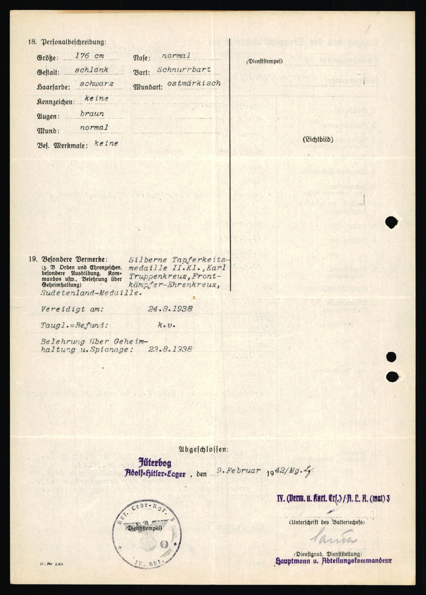Forsvarets Overkommando. 2 kontor. Arkiv 11.4. Spredte tyske arkivsaker, AV/RA-RAFA-7031/D/Dar/Dara/L0019: Personalbøker og diverse, 1940-1945, p. 517