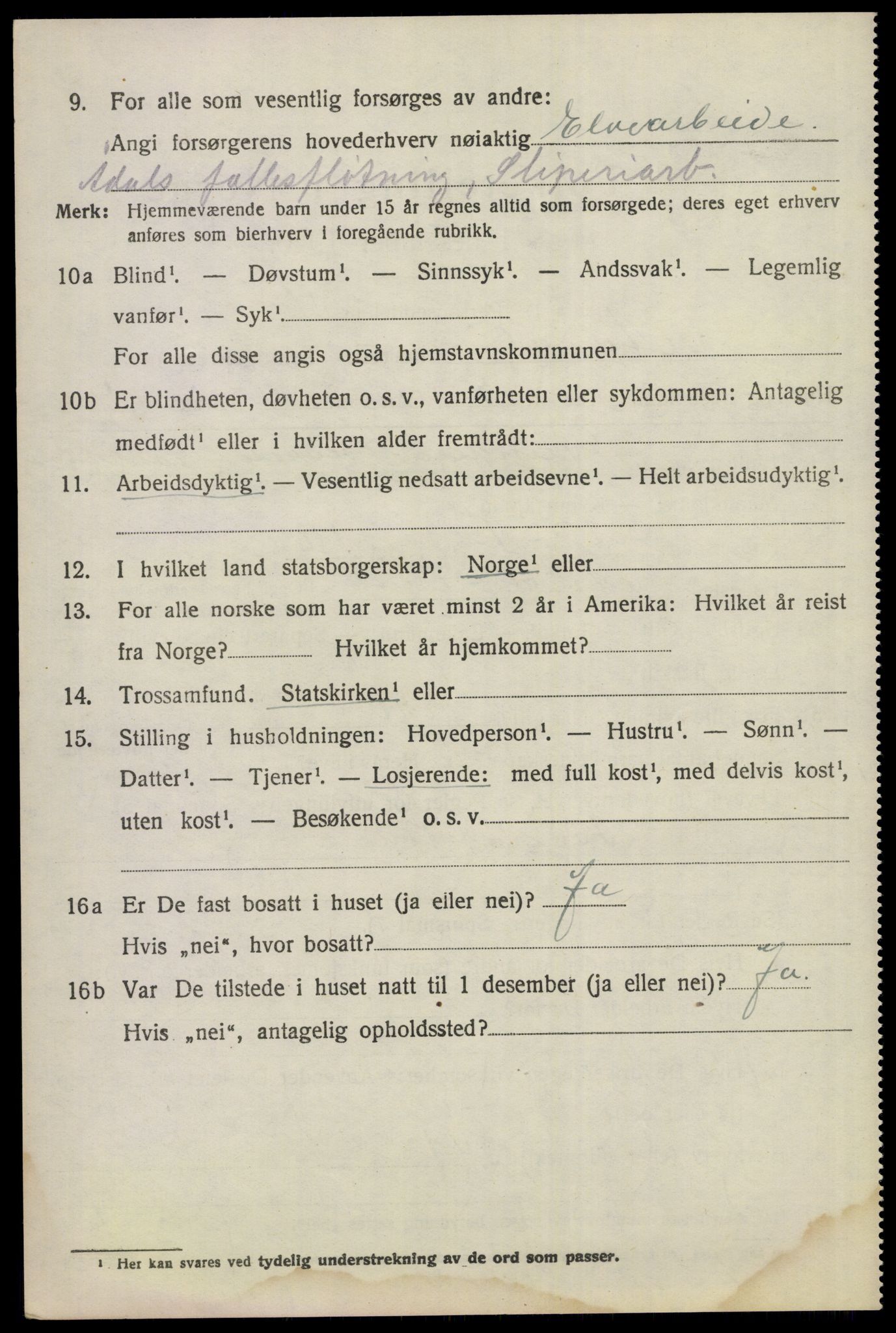 SAKO, 1920 census for Ådal, 1920, p. 3011