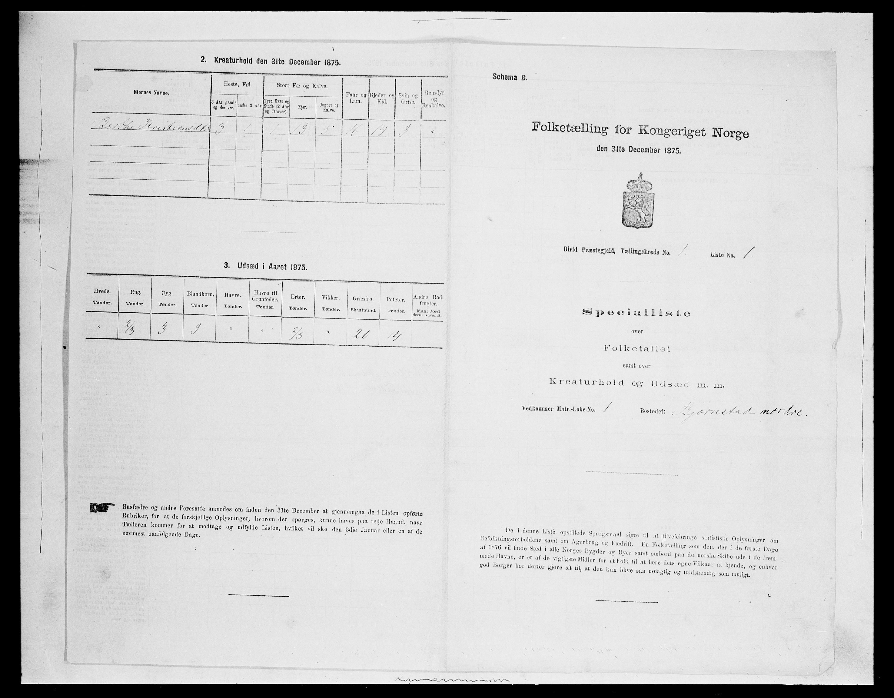 SAH, 1875 census for 0525P Biri, 1875, p. 114