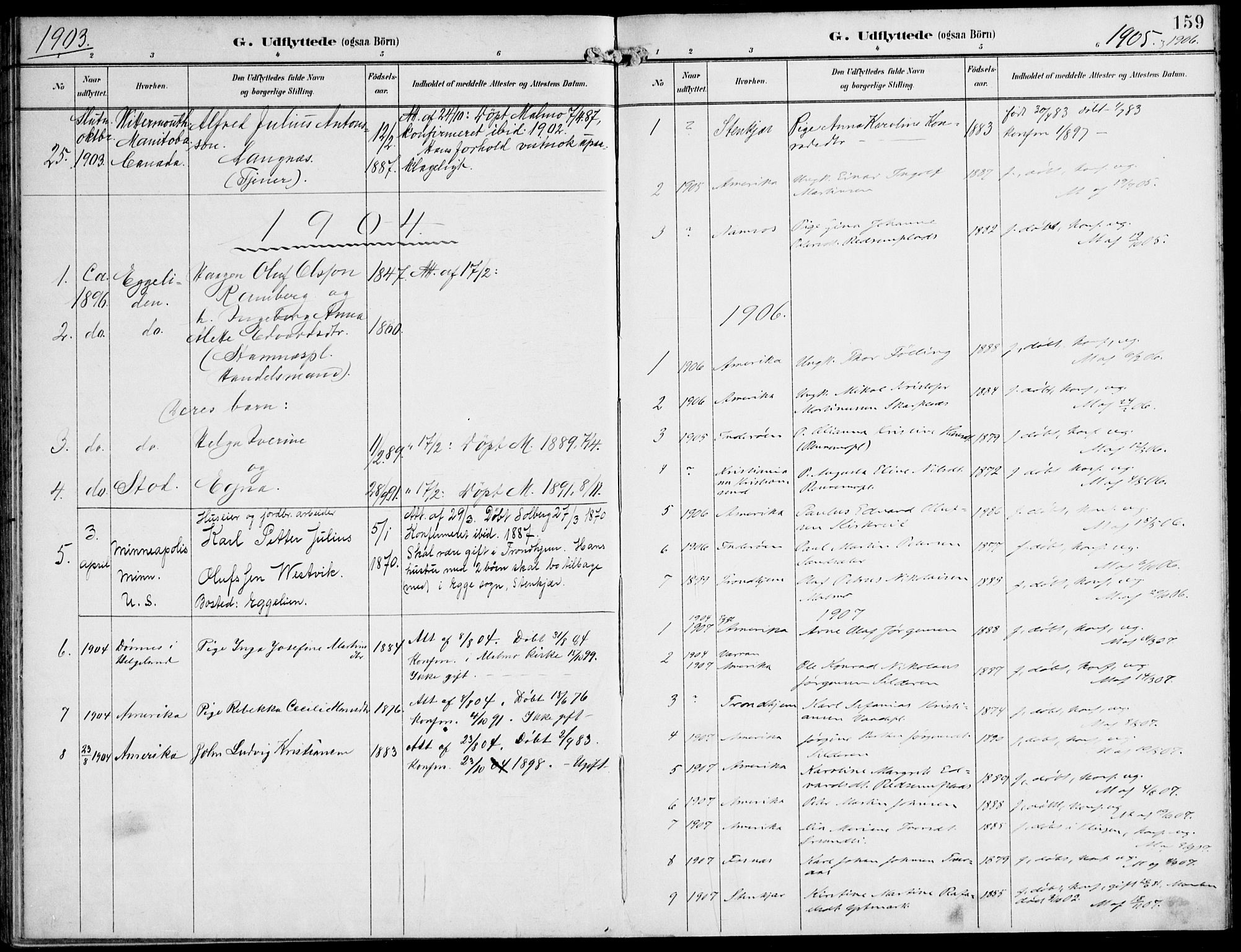 Ministerialprotokoller, klokkerbøker og fødselsregistre - Nord-Trøndelag, SAT/A-1458/745/L0430: Parish register (official) no. 745A02, 1895-1913, p. 159
