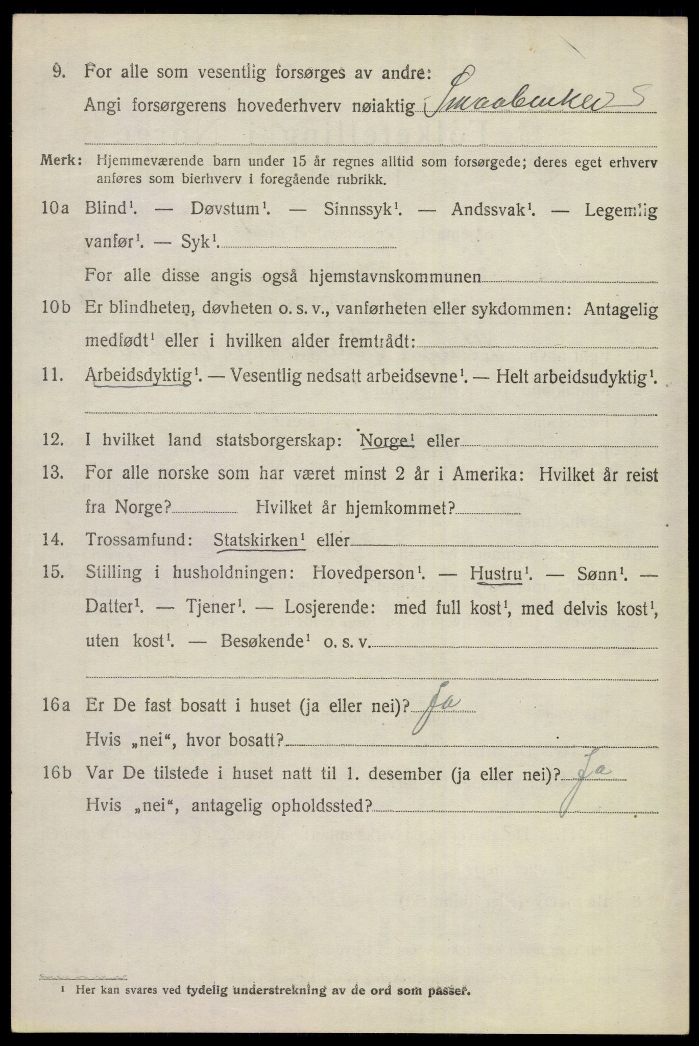 SAKO, 1920 census for Gol, 1920, p. 2185