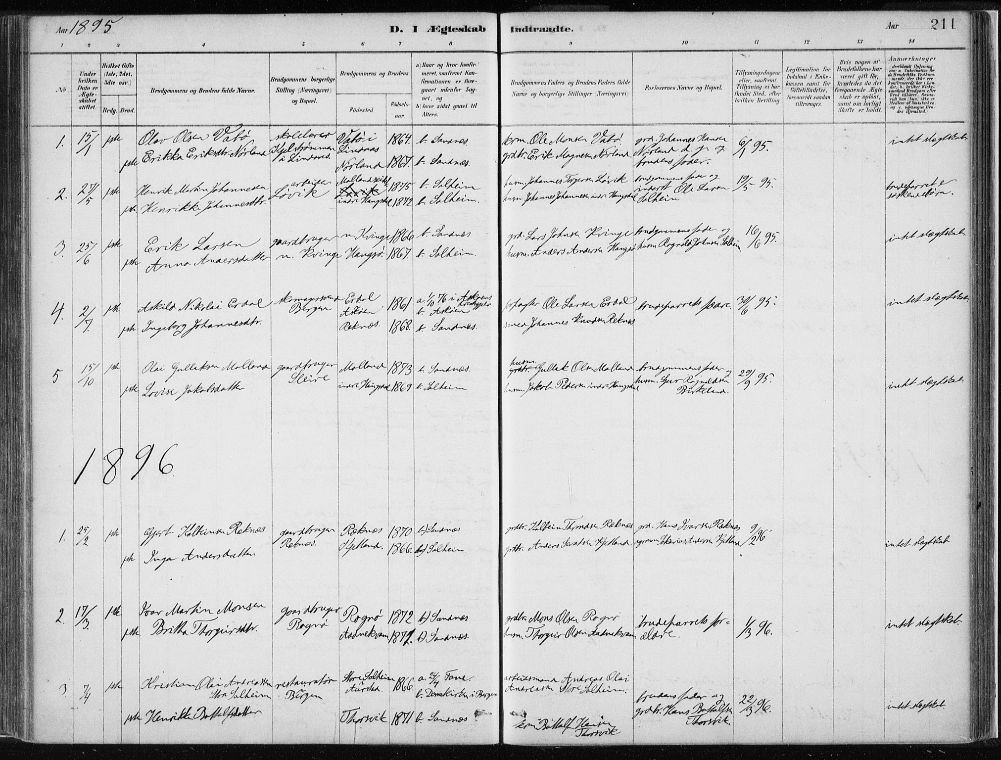 Masfjorden Sokneprestembete, SAB/A-77001: Parish register (official) no. B  1, 1876-1899, p. 211