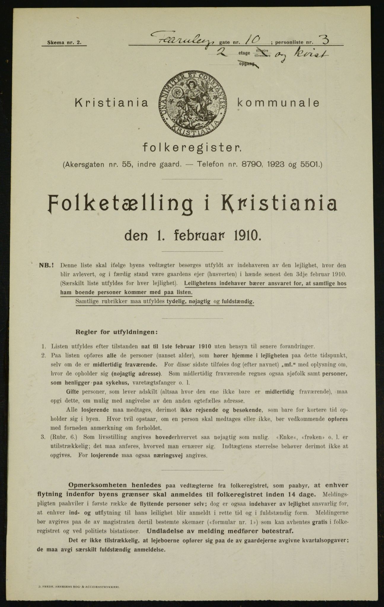 OBA, Municipal Census 1910 for Kristiania, 1910, p. 22538