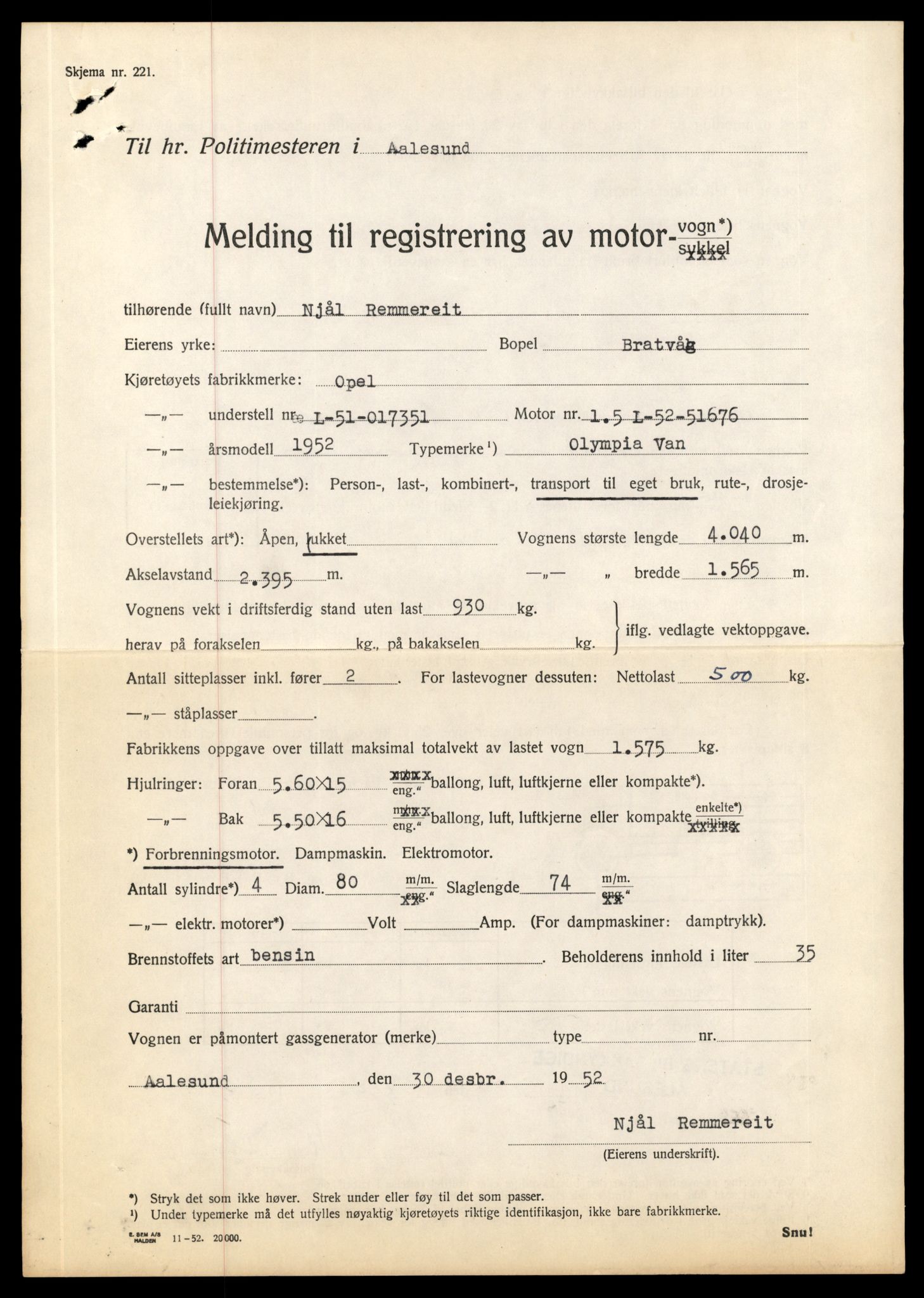 Møre og Romsdal vegkontor - Ålesund trafikkstasjon, AV/SAT-A-4099/F/Fe/L0012: Registreringskort for kjøretøy T 1290 - T 1450, 1927-1998, p. 811