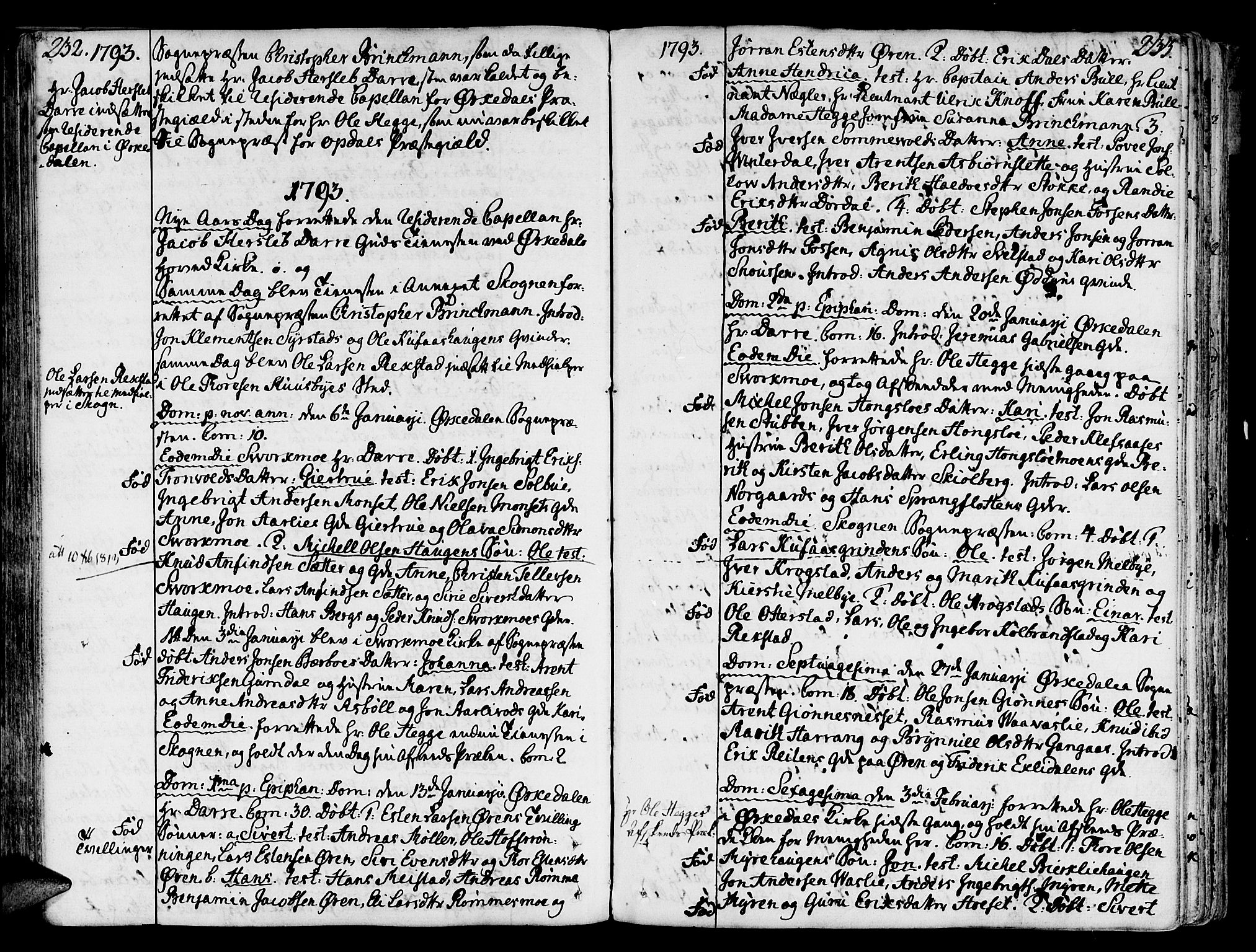 Ministerialprotokoller, klokkerbøker og fødselsregistre - Sør-Trøndelag, SAT/A-1456/668/L0802: Parish register (official) no. 668A02, 1776-1799, p. 232-233