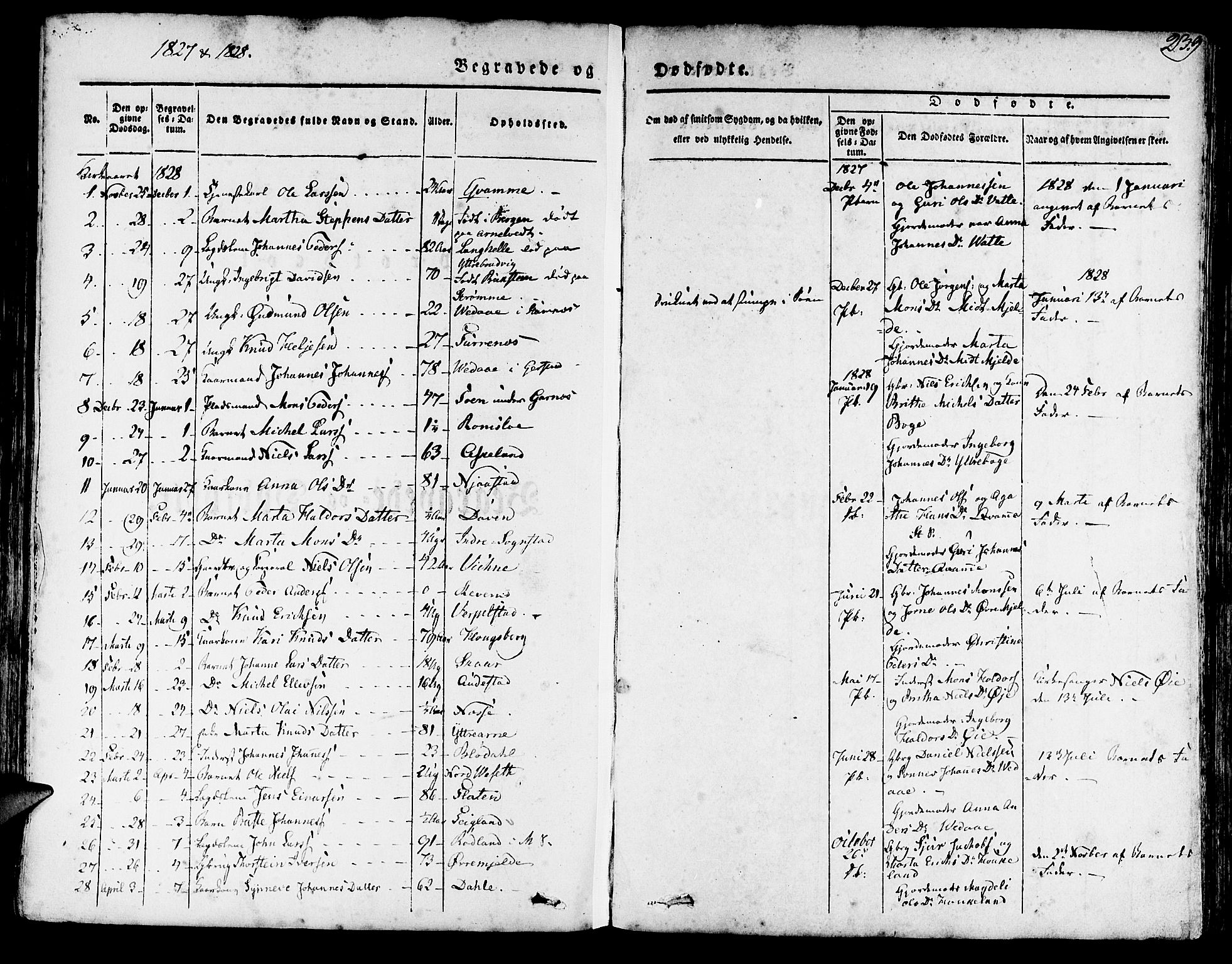 Haus sokneprestembete, SAB/A-75601/H/Haa: Parish register (official) no. A 14, 1827-1838, p. 239