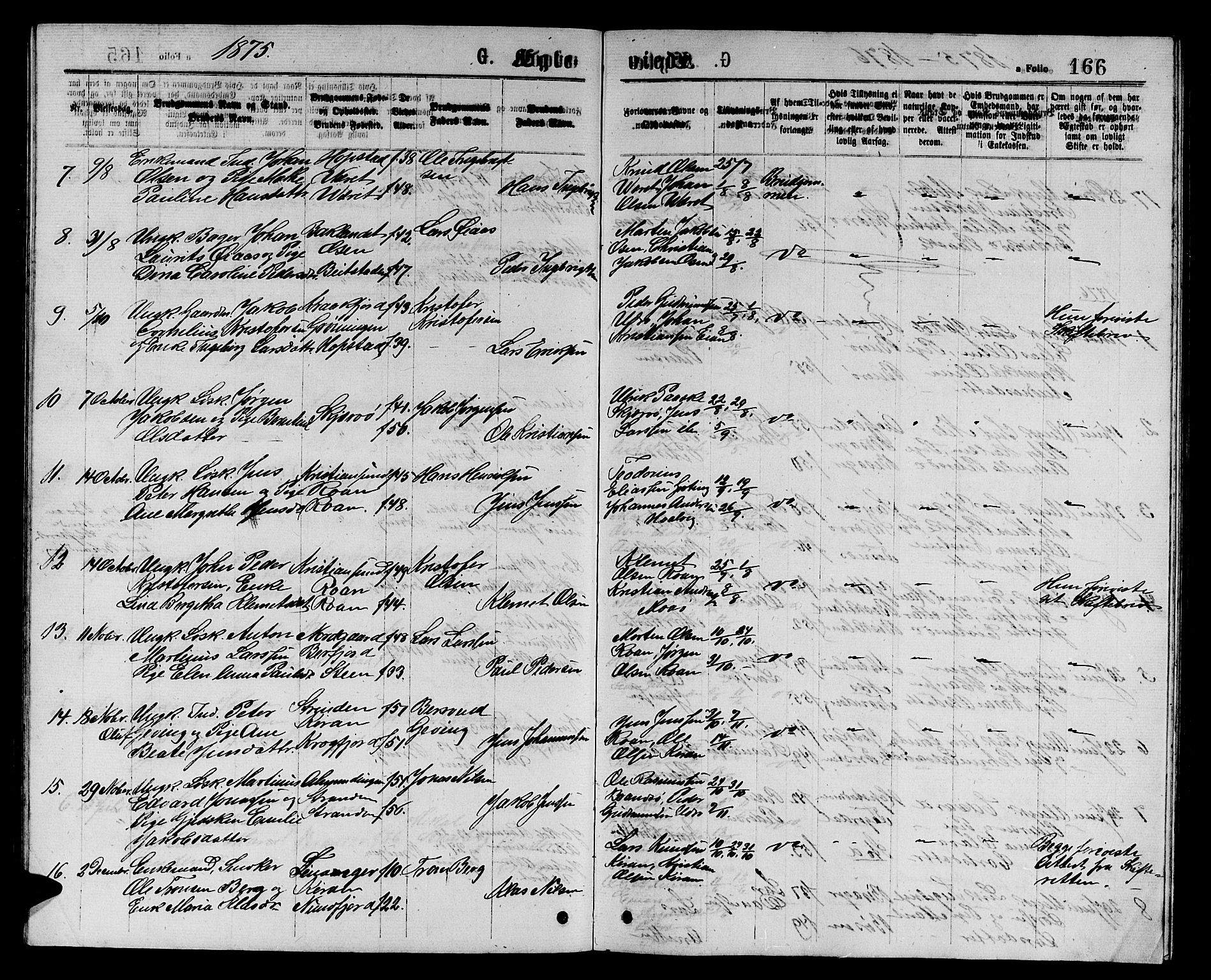 Ministerialprotokoller, klokkerbøker og fødselsregistre - Sør-Trøndelag, SAT/A-1456/657/L0715: Parish register (copy) no. 657C02, 1873-1888, p. 166