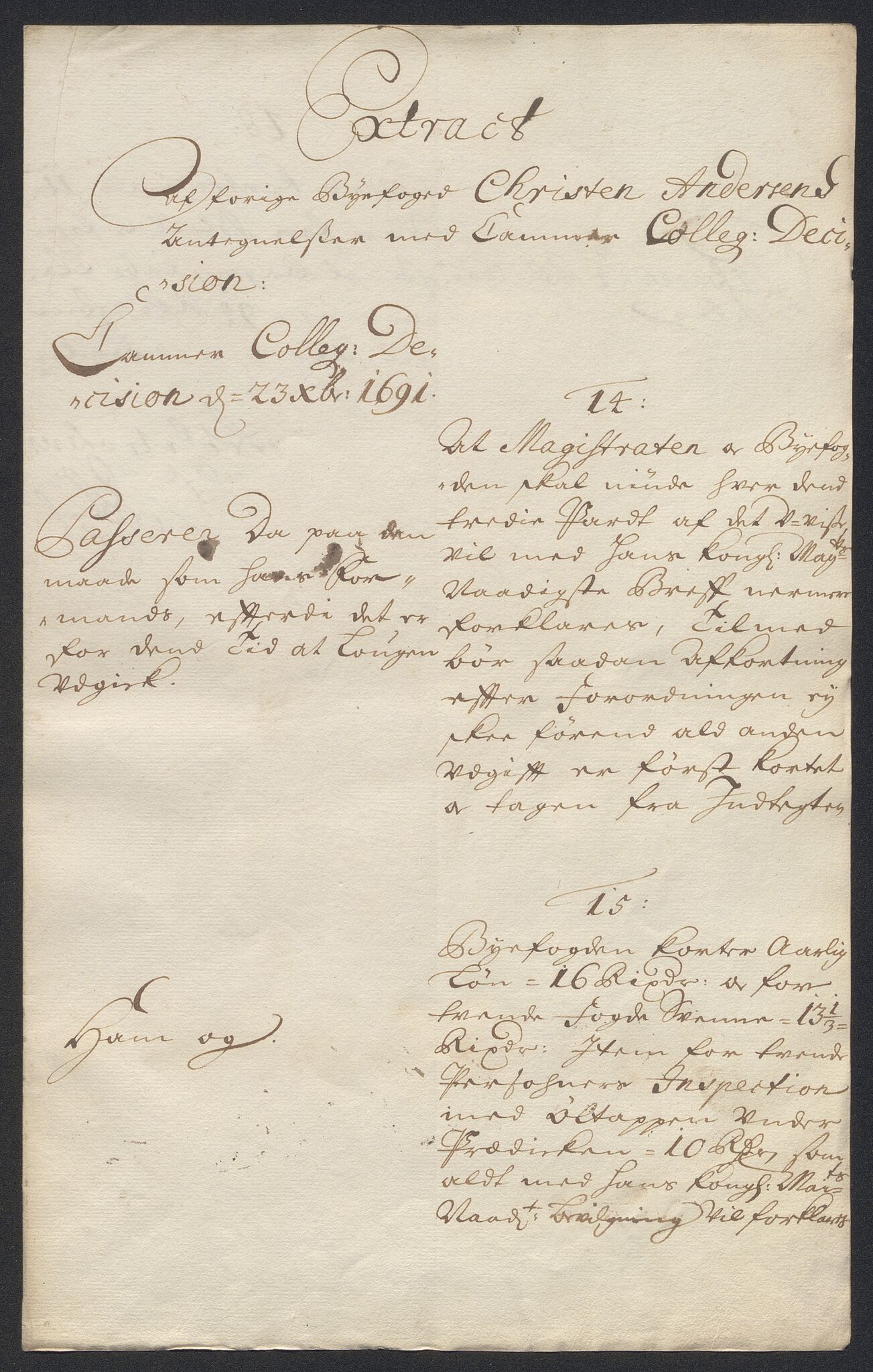 Rentekammeret inntil 1814, Reviderte regnskaper, Byregnskaper, RA/EA-4066/R/Ro/L0316: [O14] Sikt og sakefall, 1662-1693, p. 425