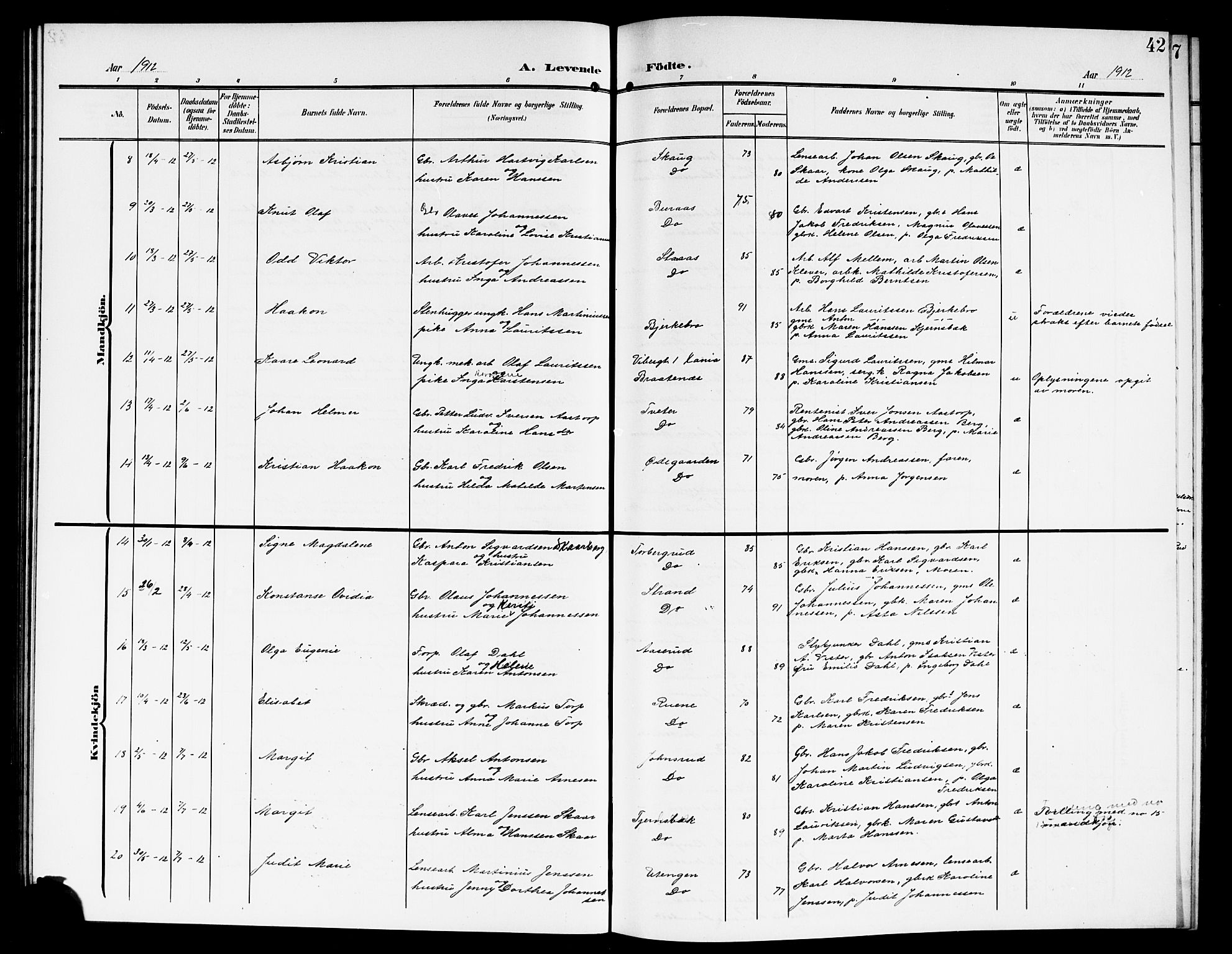 Skiptvet prestekontor Kirkebøker, SAO/A-20009/G/Ga/L0002: Parish register (copy) no. 2, 1905-1915, p. 42