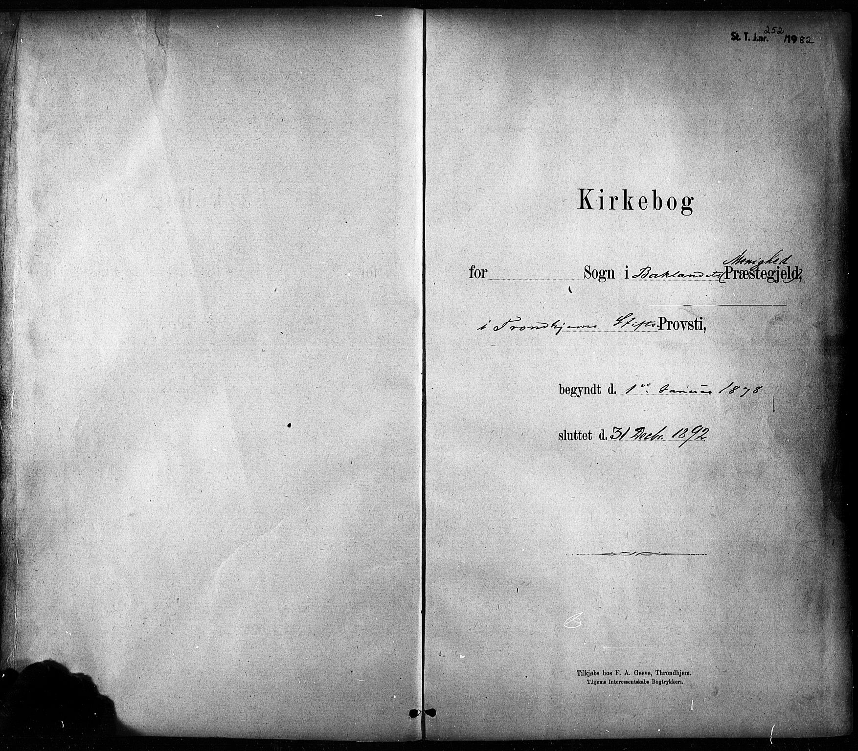 Ministerialprotokoller, klokkerbøker og fødselsregistre - Sør-Trøndelag, SAT/A-1456/604/L0189: Parish register (official) no. 604A10, 1878-1892