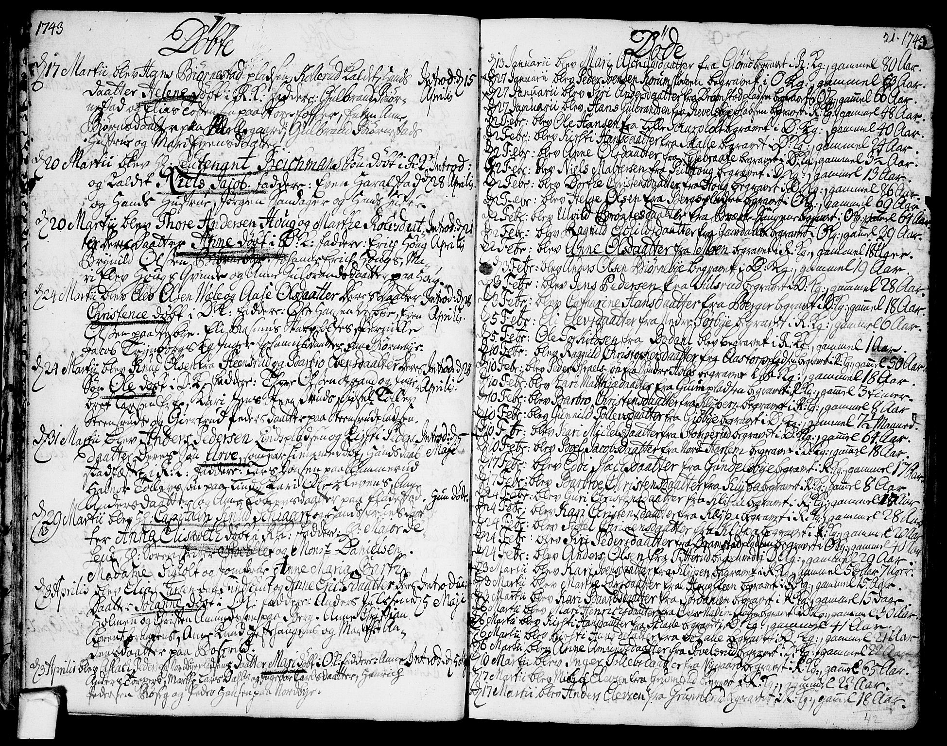 Rakkestad prestekontor Kirkebøker, SAO/A-2008/F/Fa/L0002: Parish register (official) no. I 2, 1741-1751, p. 21