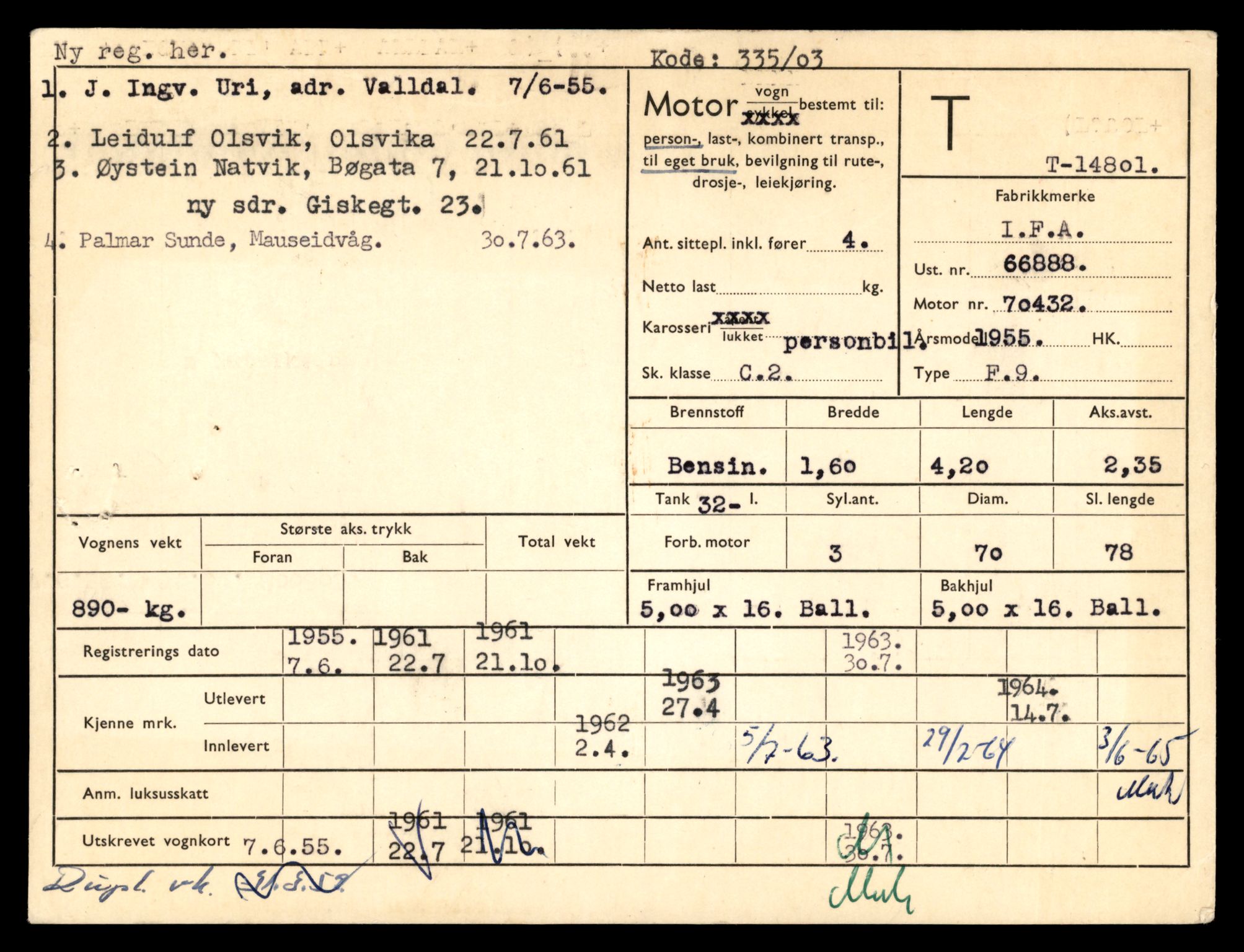 Møre og Romsdal vegkontor - Ålesund trafikkstasjon, AV/SAT-A-4099/F/Fe/L0048: Registreringskort for kjøretøy T 14721 - T 14863, 1927-1998, p. 1671