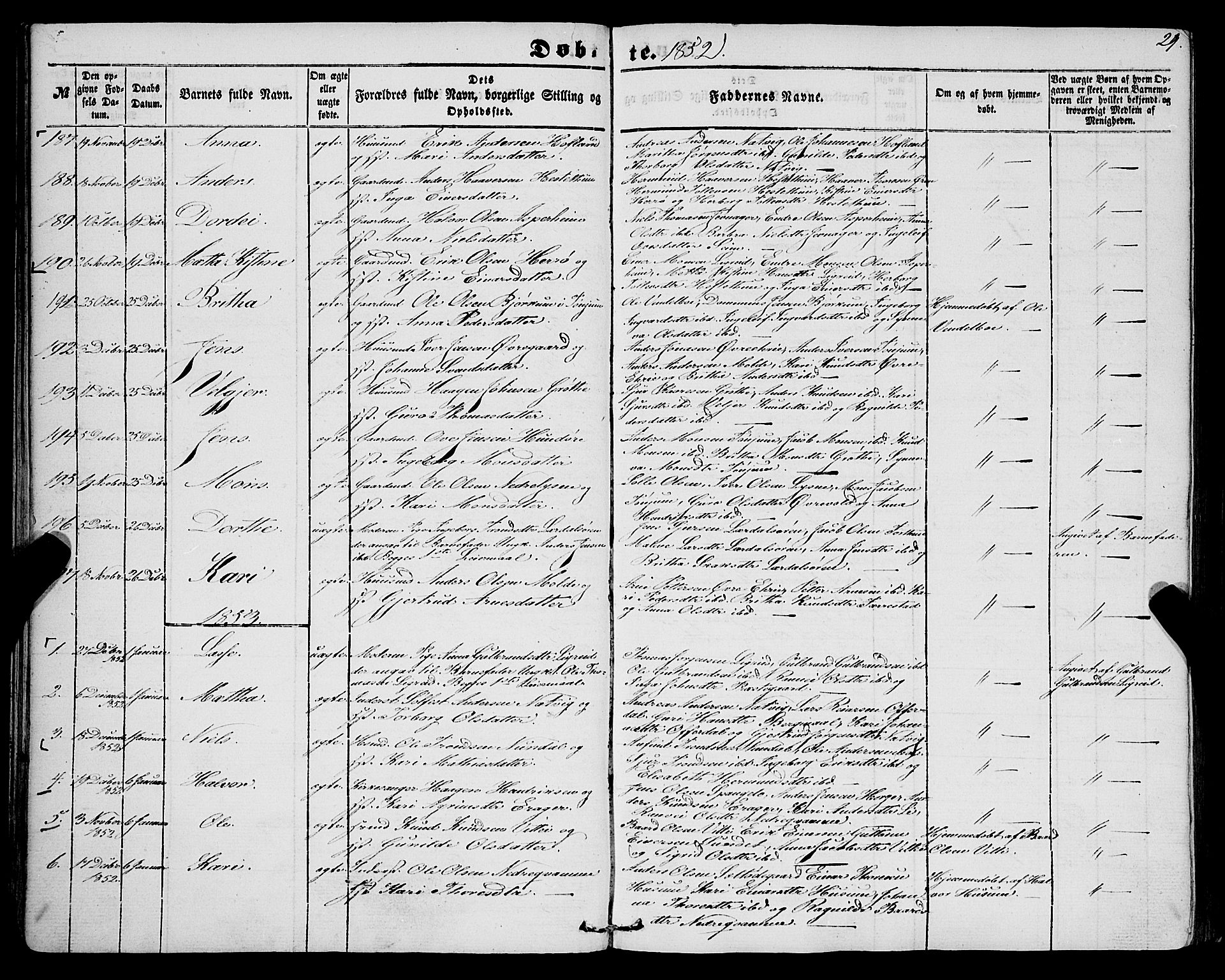 Lærdal sokneprestembete, SAB/A-81201: Parish register (official) no. A 11, 1850-1866, p. 29