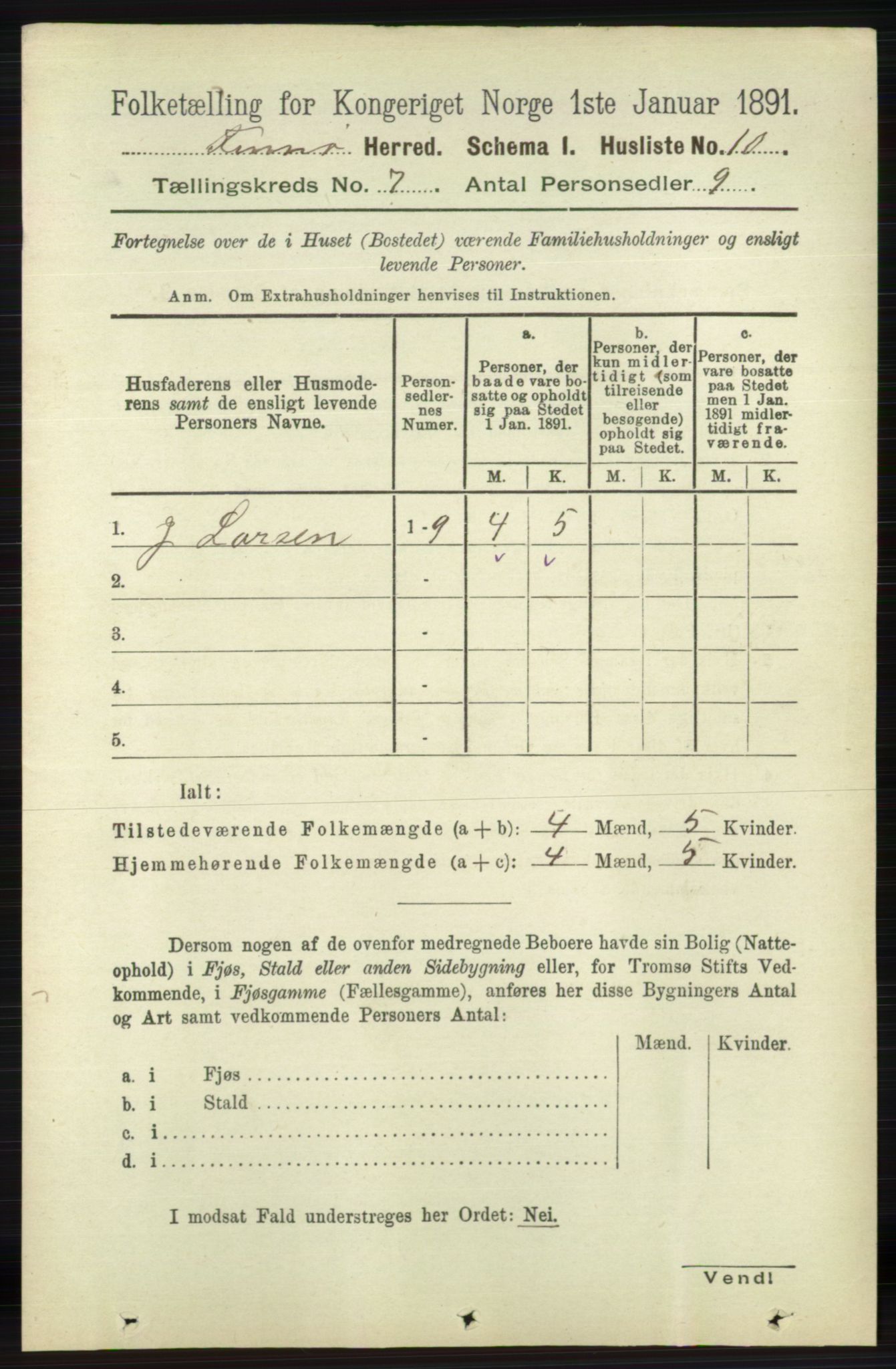 RA, 1891 census for 1141 Finnøy, 1891, p. 1496