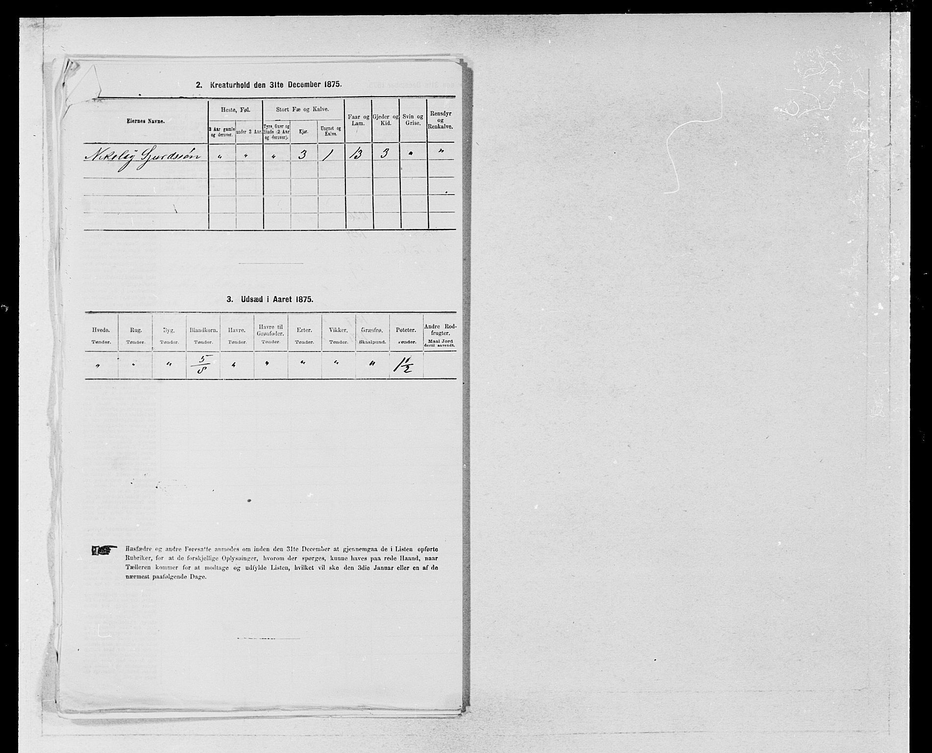 SAB, 1875 census for 1233P Ulvik, 1875, p. 487