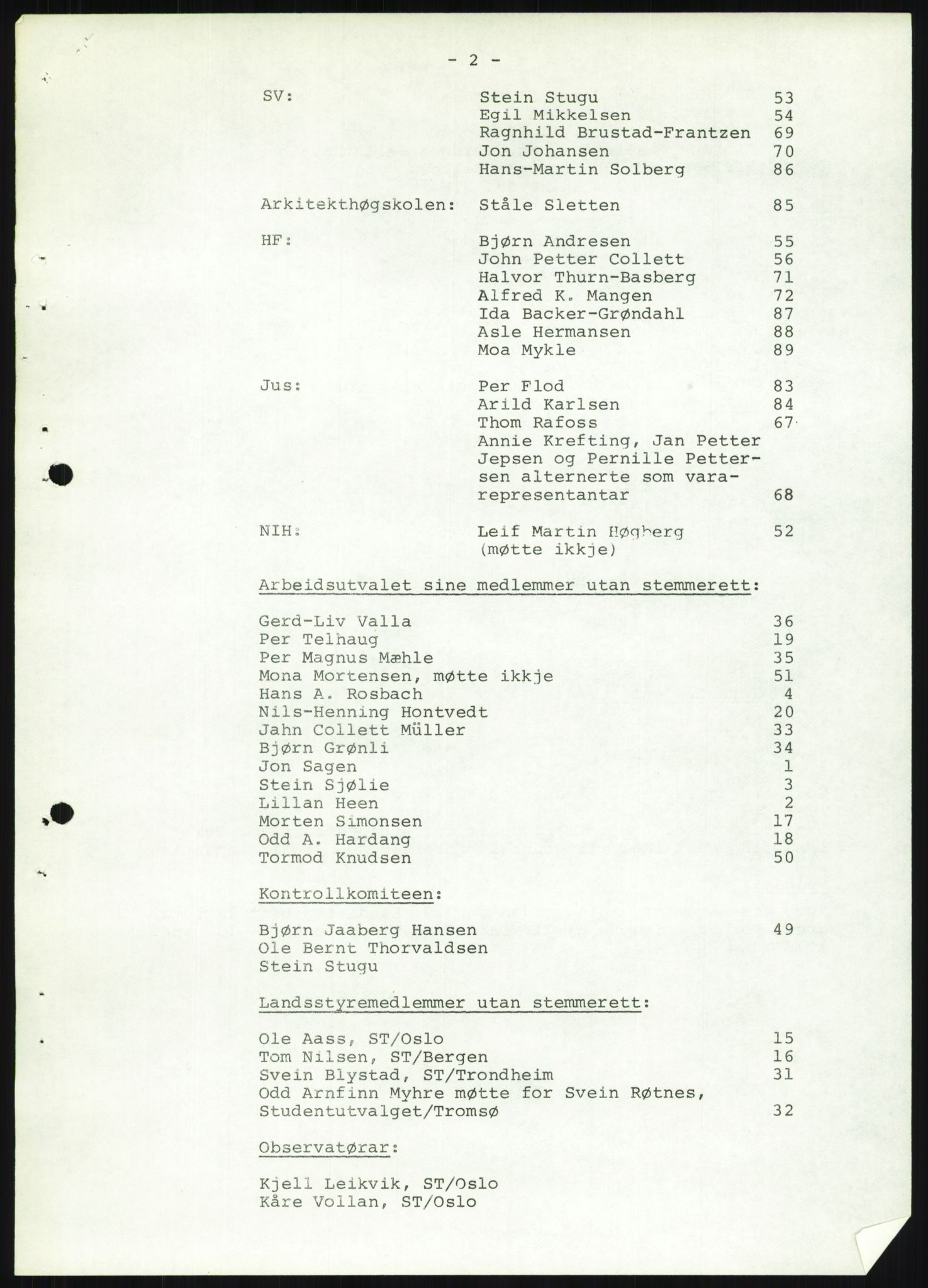 Norsk Studentunion, AV/RA-PA-0794/Fg/L0067: Landstinget, 1968-1979