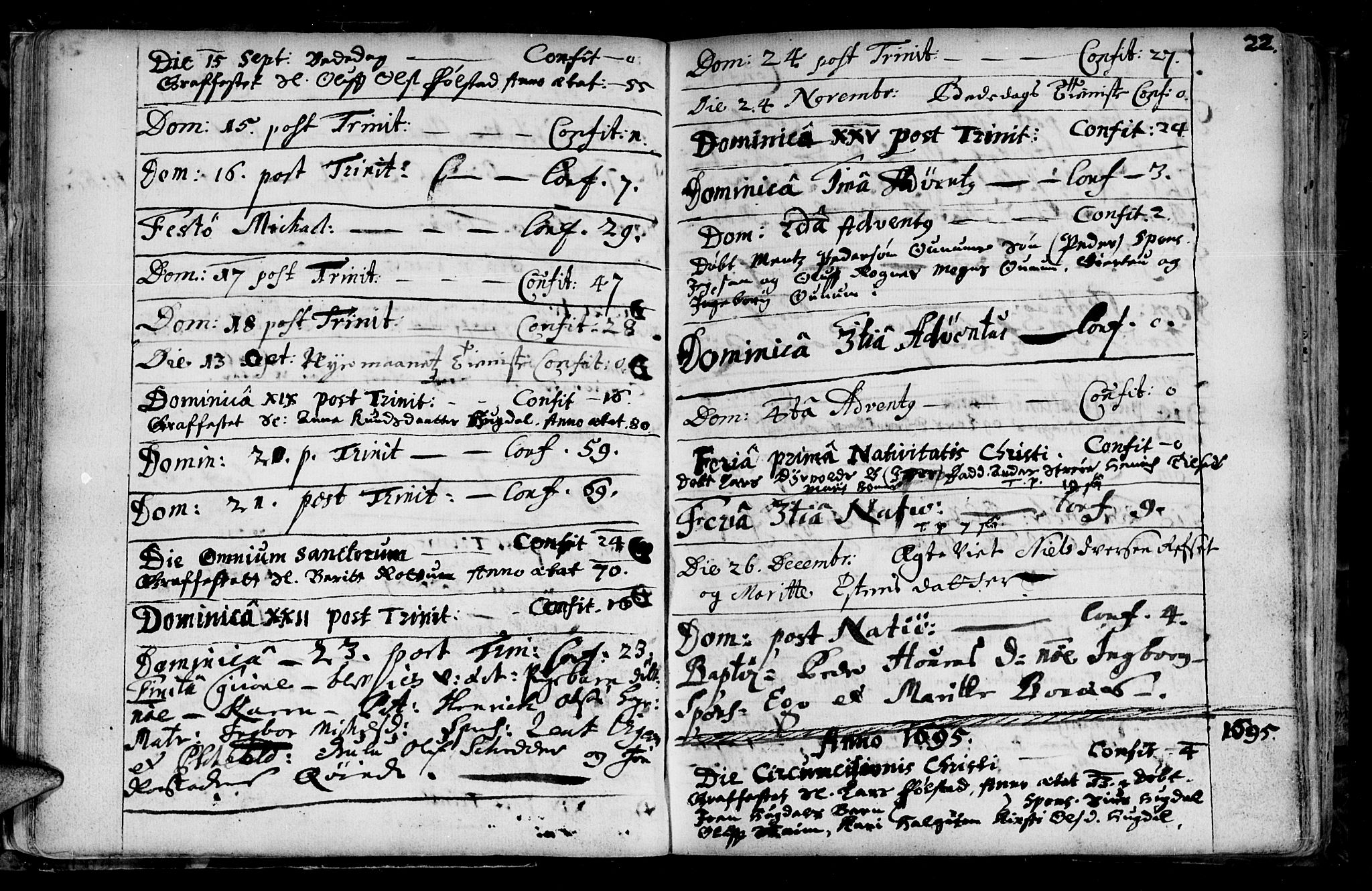 Ministerialprotokoller, klokkerbøker og fødselsregistre - Sør-Trøndelag, SAT/A-1456/687/L0990: Parish register (official) no. 687A01, 1690-1746, p. 22a