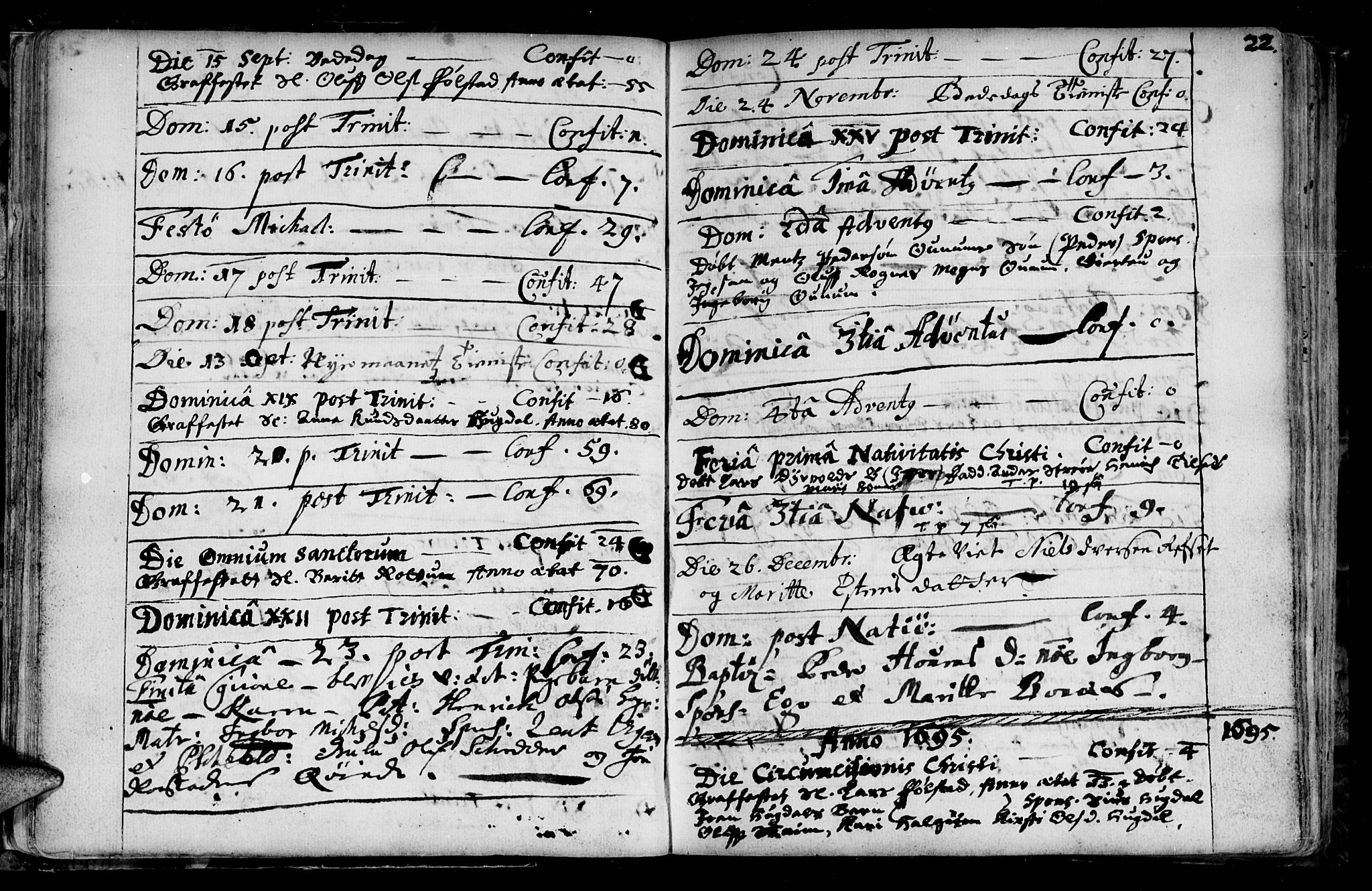 Ministerialprotokoller, klokkerbøker og fødselsregistre - Sør-Trøndelag, AV/SAT-A-1456/687/L0990: Parish register (official) no. 687A01, 1690-1746, p. 22a